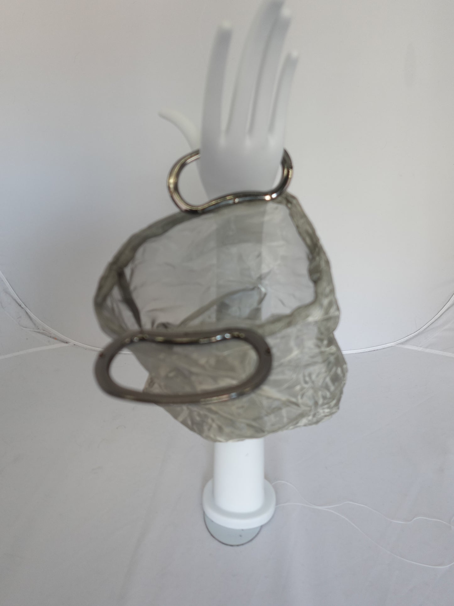 Fine Steel Mesh With Gunmetal Handles Clutch Bag