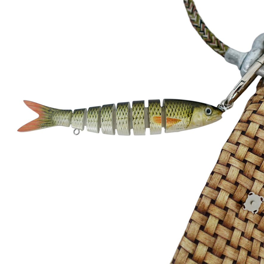 Gone Fishin' messenger bag with fish charm