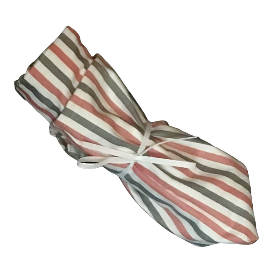 Caftan cotton cabana stripe in red & white & soft Black