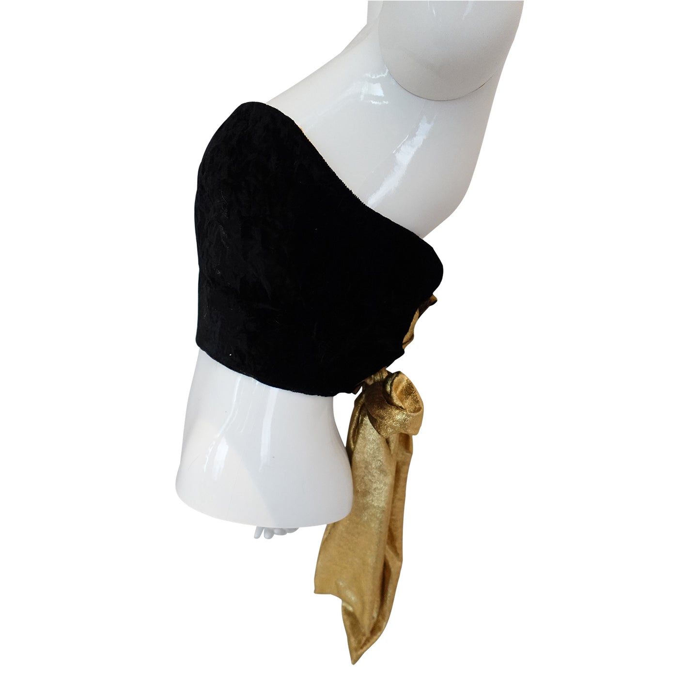Morphy Bustier vest in Velvet and metallic silk shantung