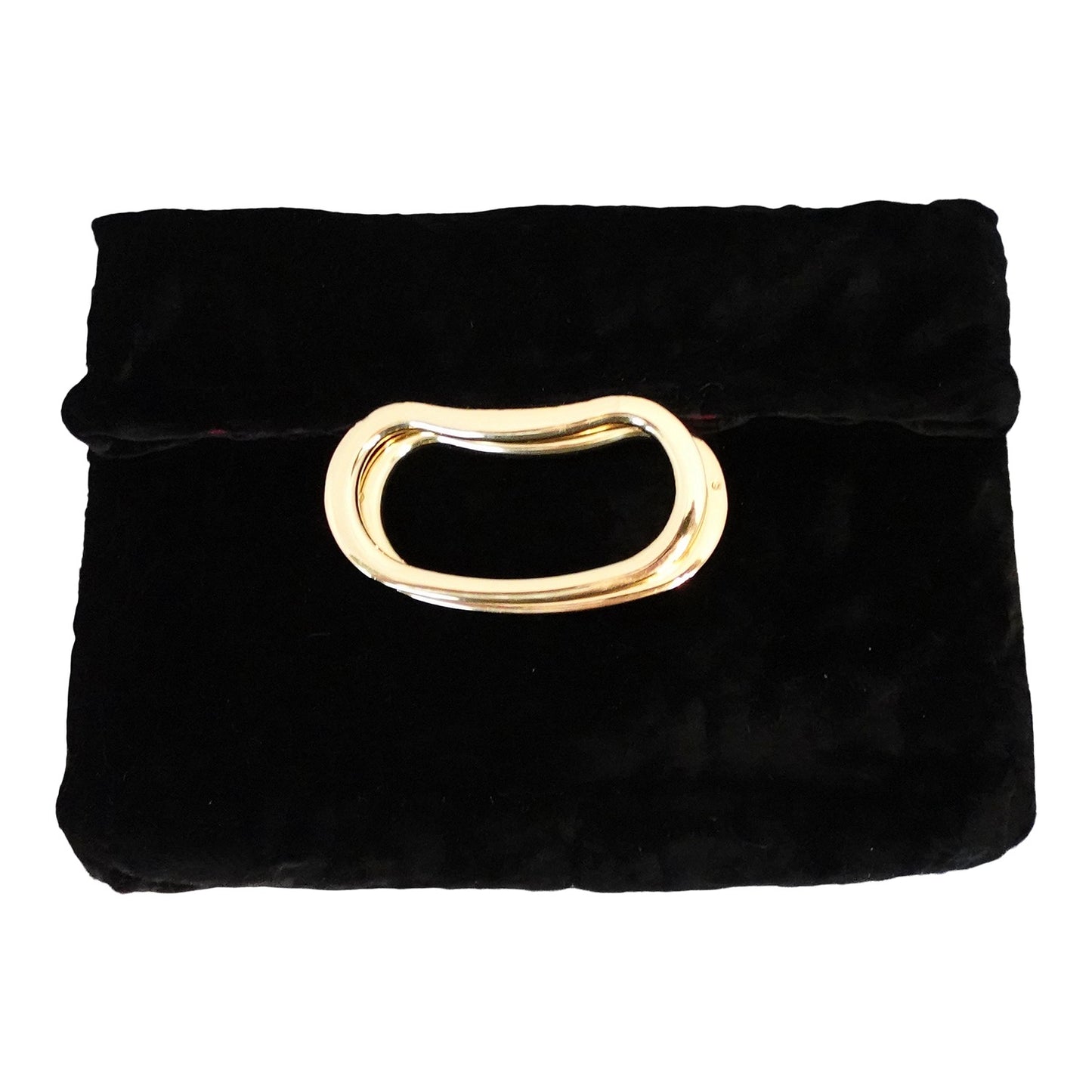 Morphy Black Velvet & Silk Gold Handle Bag
