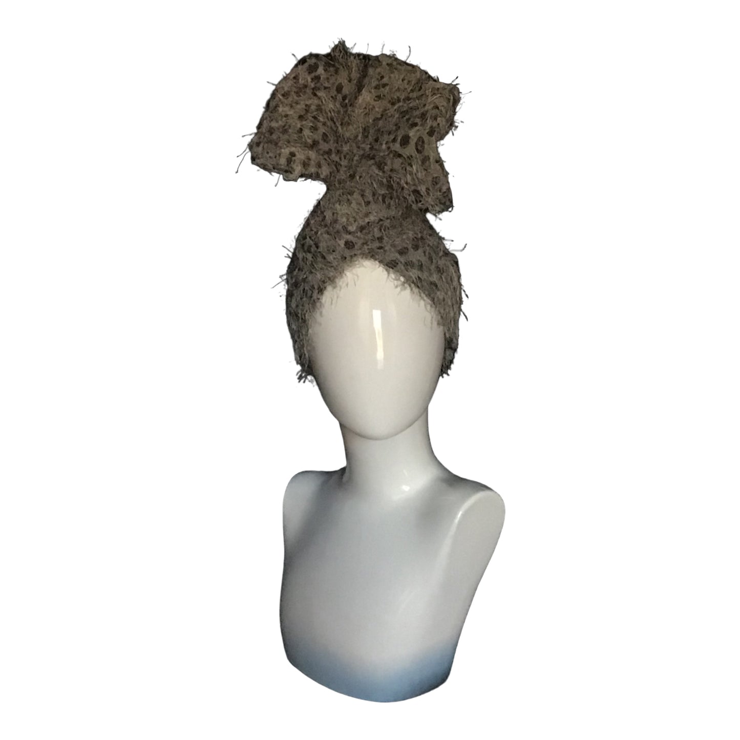 Eyelash grey leopard print Twisturban