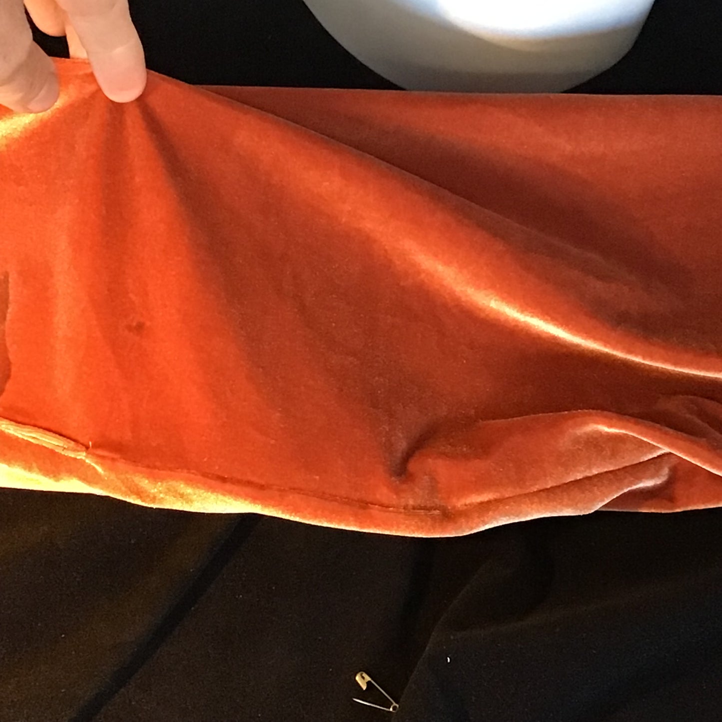 Stretch Velvet in Pumpkin slightly irregular