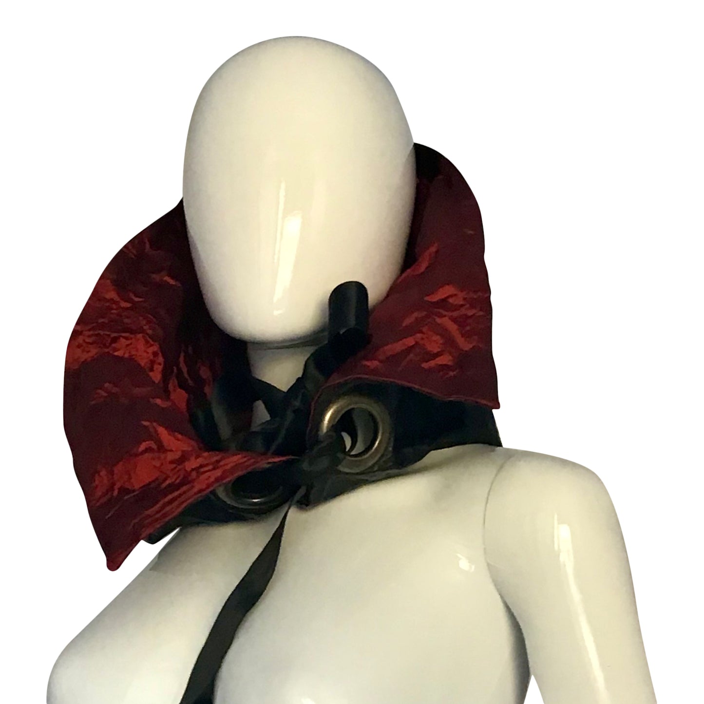 Morphy corset belt in vegan leather and silk shantung