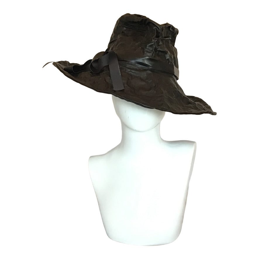 Morphy Vegan Leather wide brim fedora black