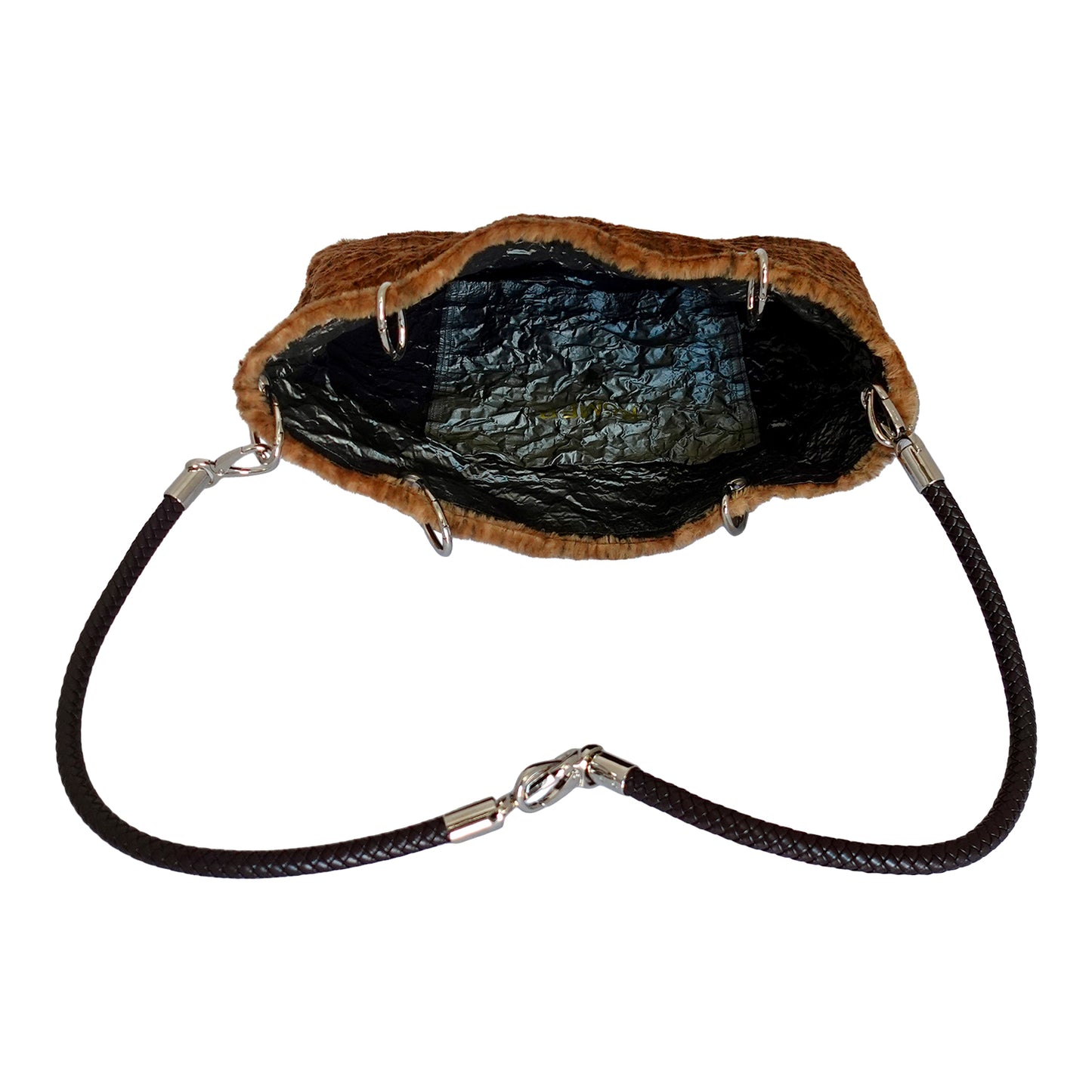 Morphy Trompe L'oeil Wood Grain Bag With Multi Convertible Handles & Silk Lining