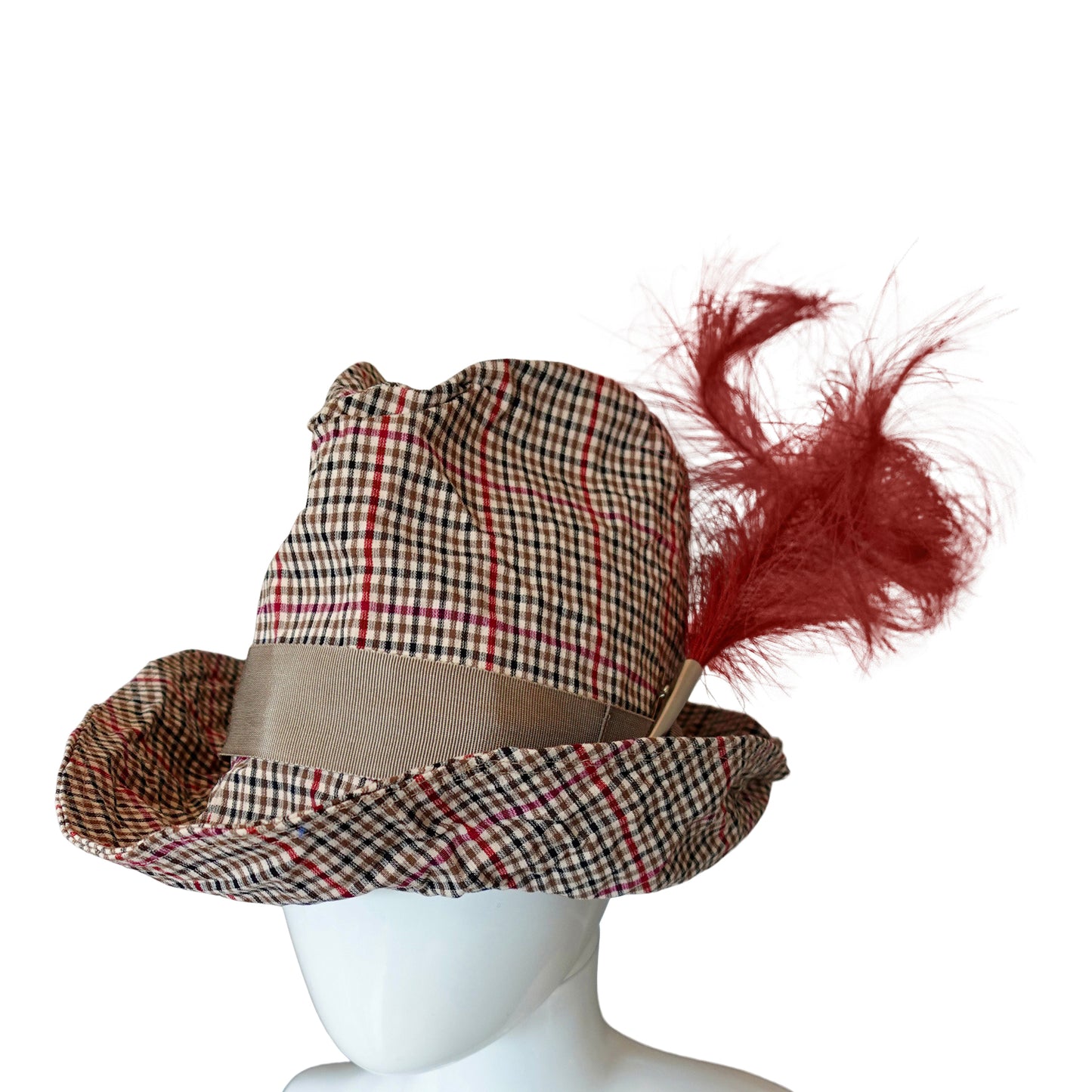 Morphy Moldable Plaid Deep Cuff Trilby fedora