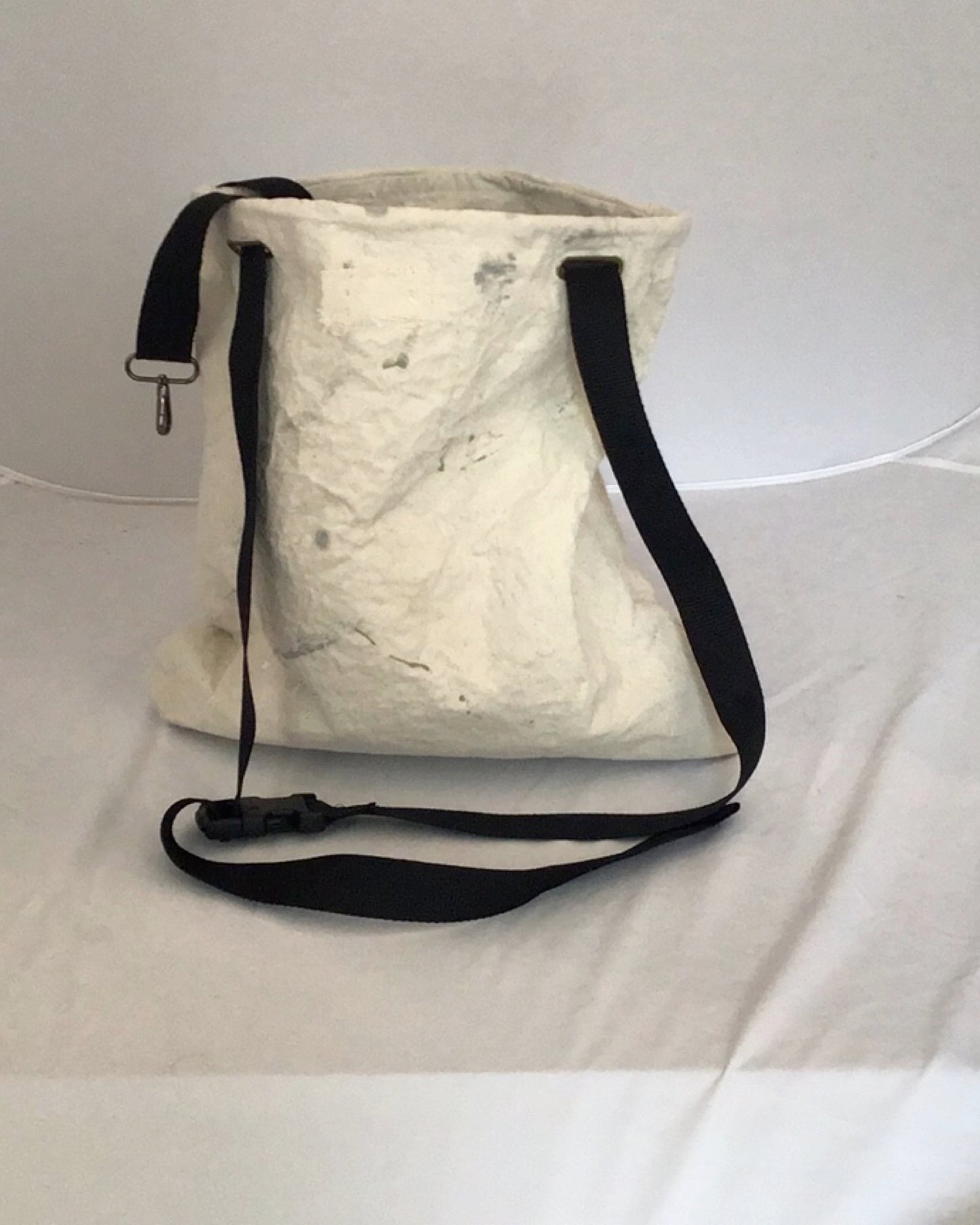 Morphy Upcycled Painter Drop Cloth NYC Subway Adjustable Strap Messenger Bag