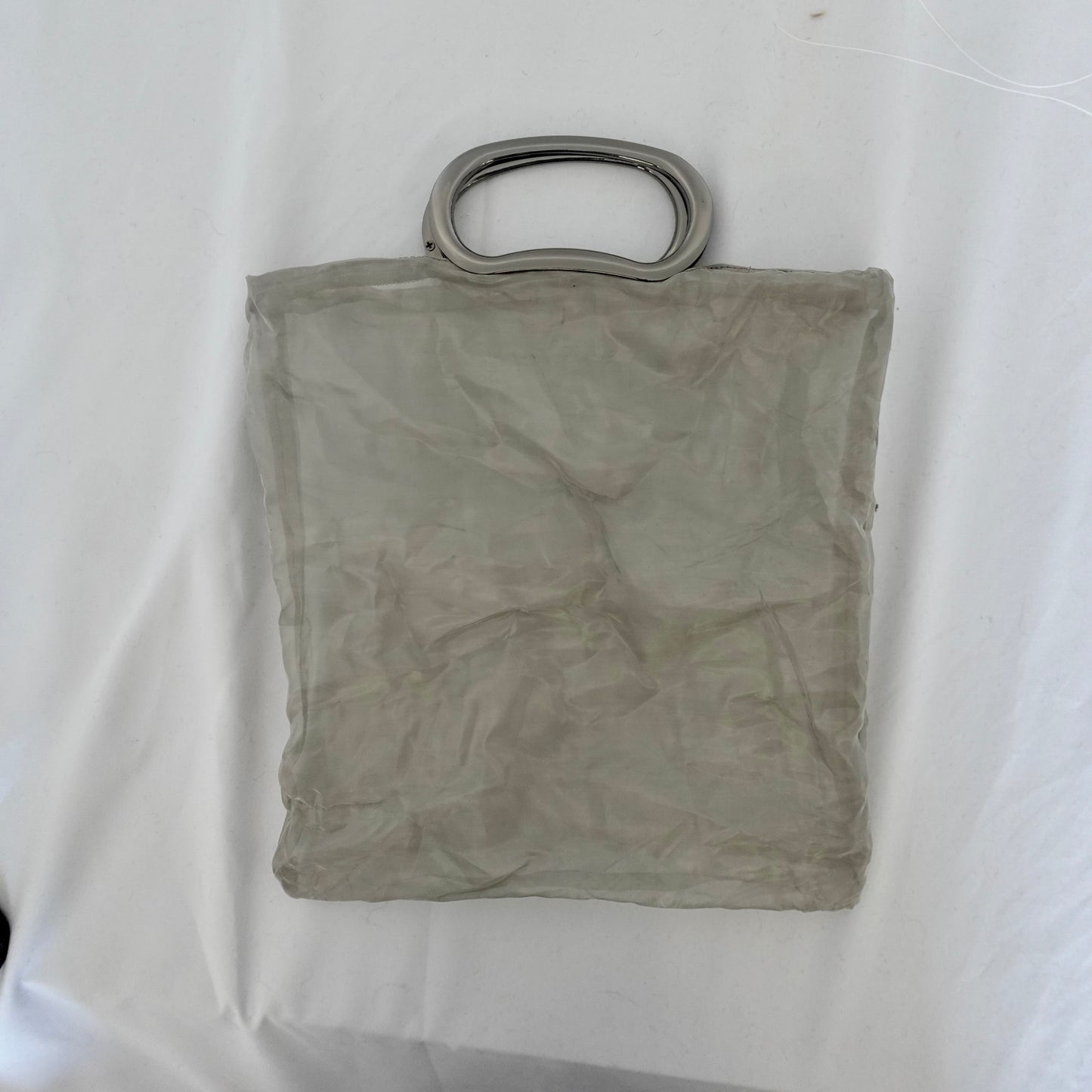 Fine Steel Mesh With Gunmetal Handles Clutch Bag