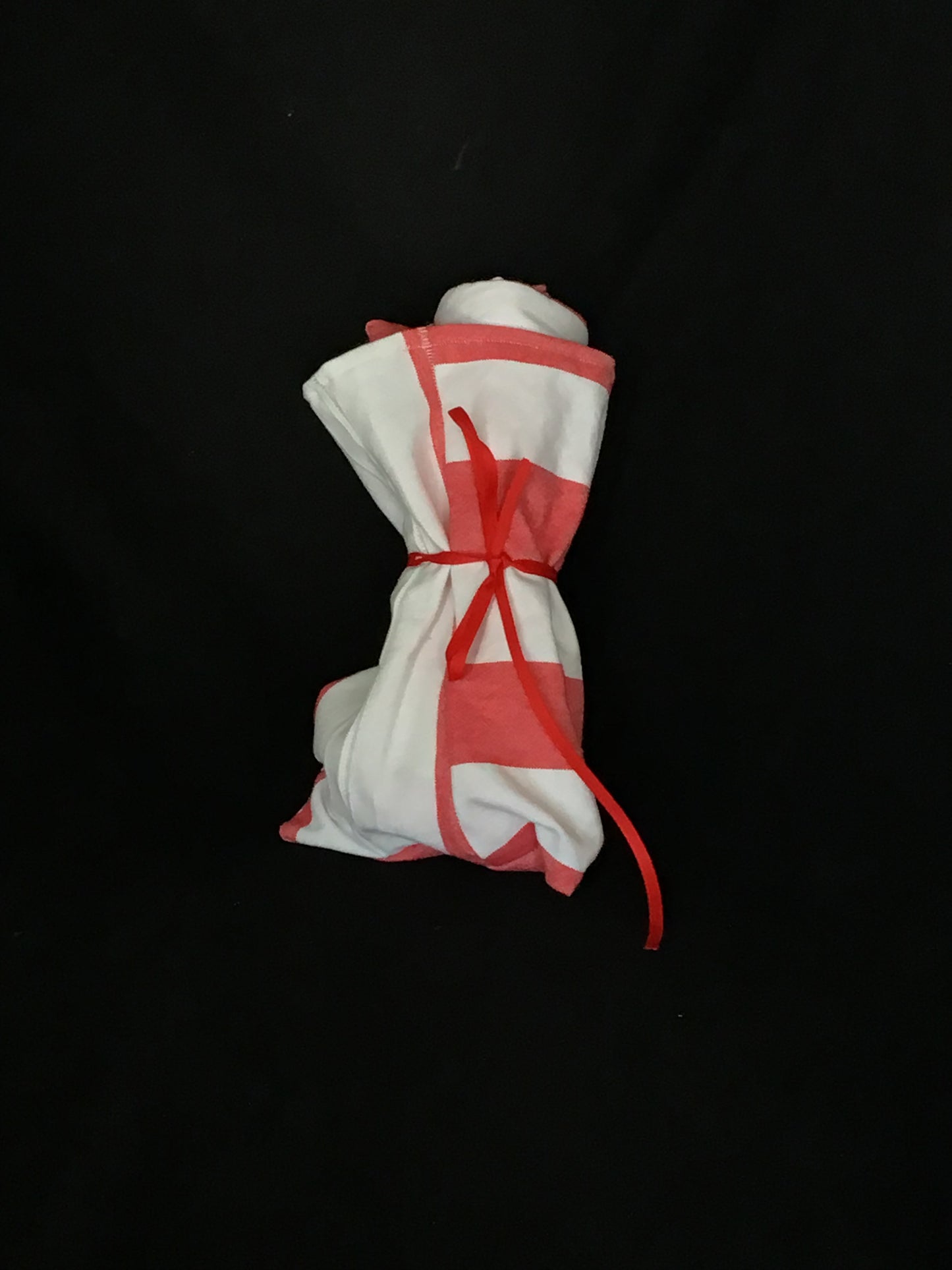 Caftan cotton cabana stripe in red & white