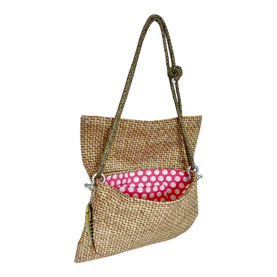 Gone Fishin' messenger bag with fish charm