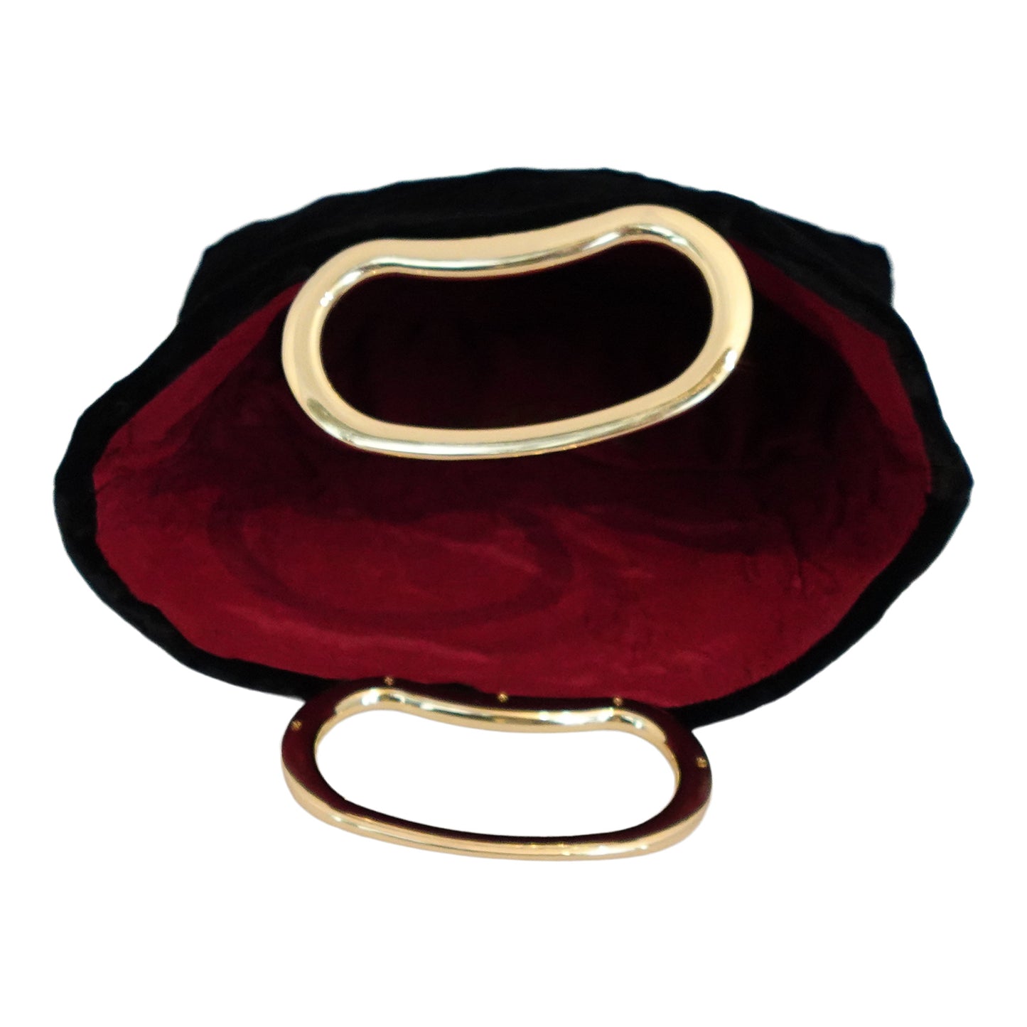 Morphy Black Velvet & Silk Gold Handle Bag