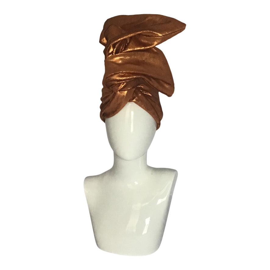 Hammered copper Metallic Velvet Twisturban®
