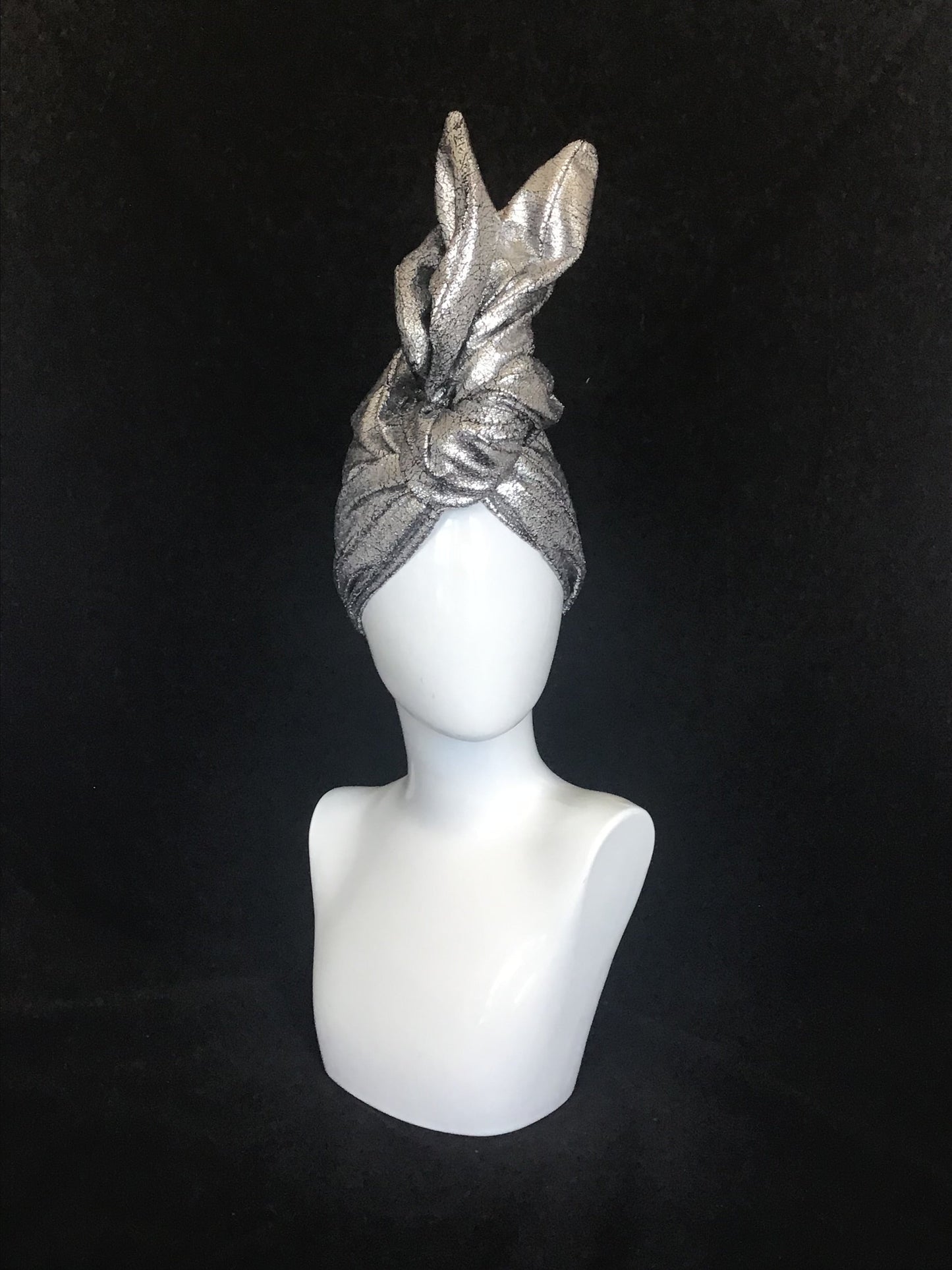Slightly flawed Flocked Silver Metallic Twisturban®
