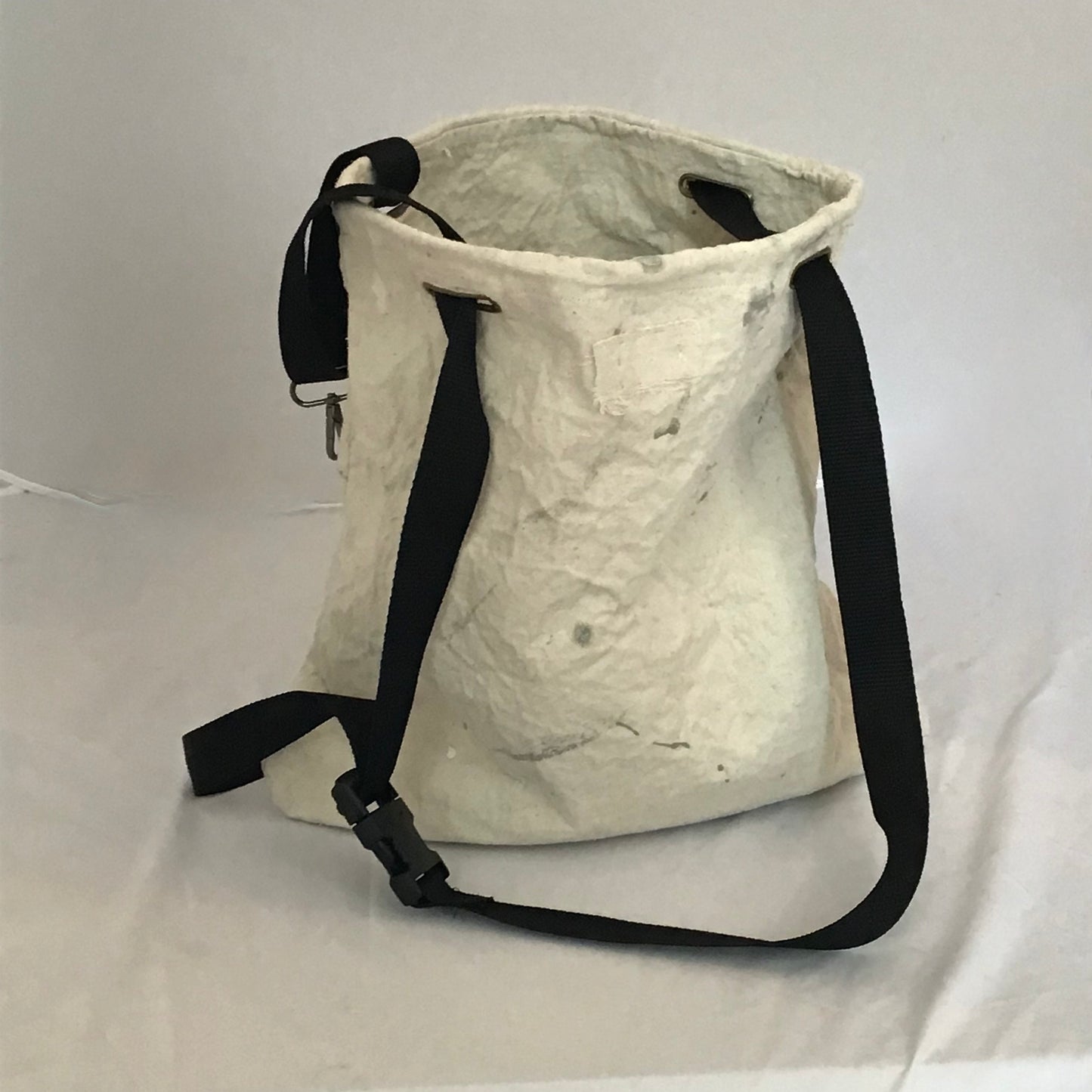 Morphy Upcycled Painter Drop Cloth NYC Subway Adjustable Strap Messenger Bag