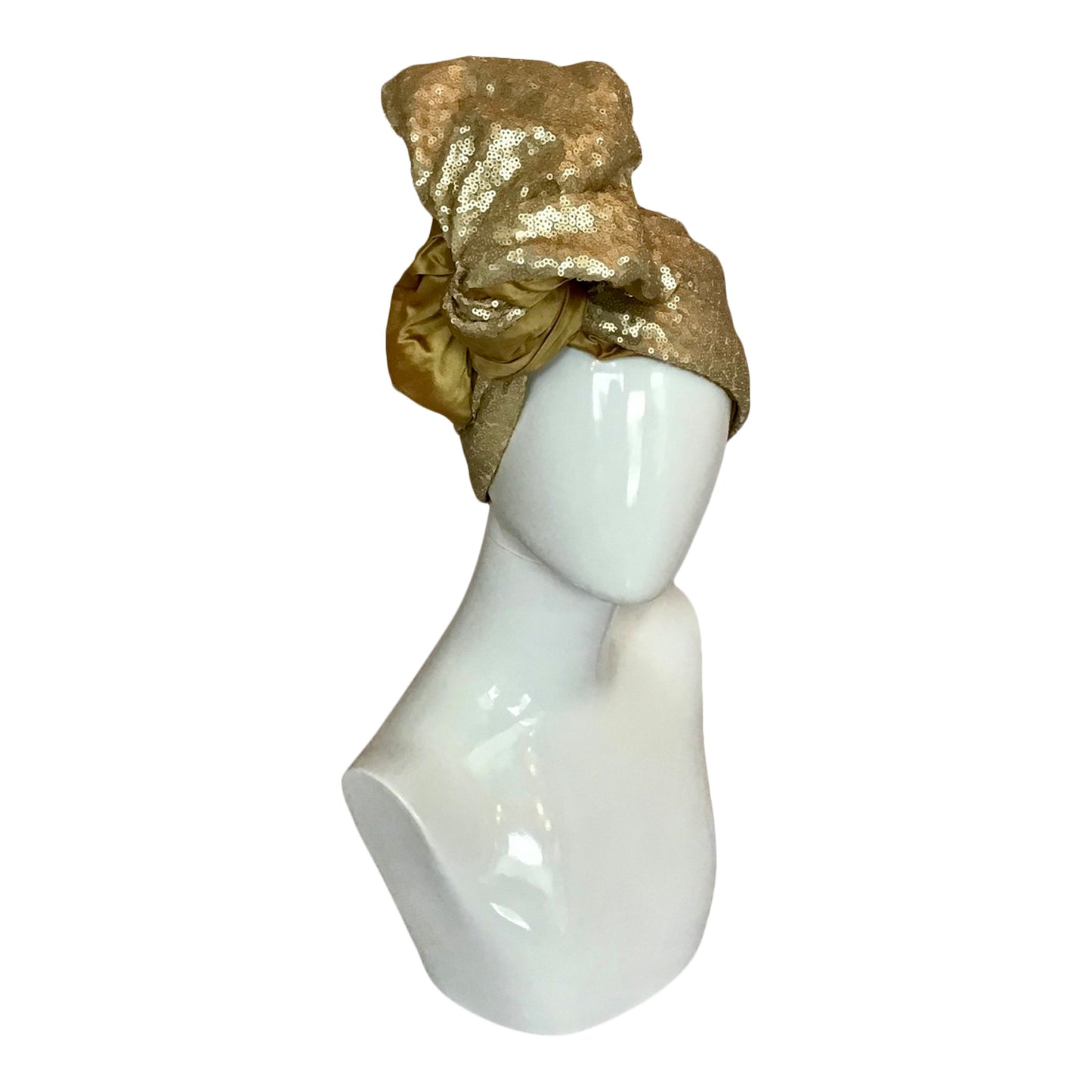 Sequin and shantung silk in Gold