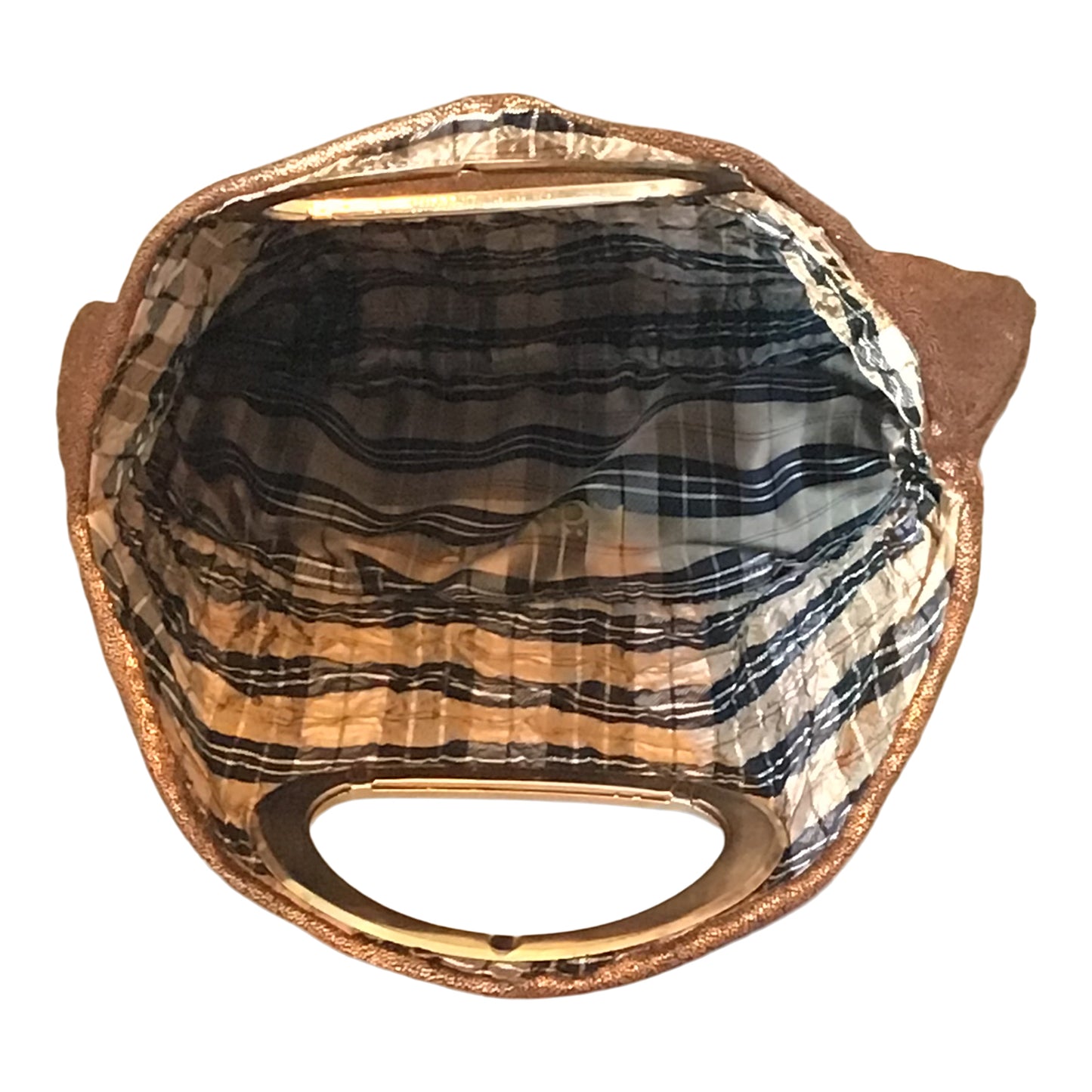 Morphy Metallic Linen & Silk Medium Oval Handle Clutch Bag