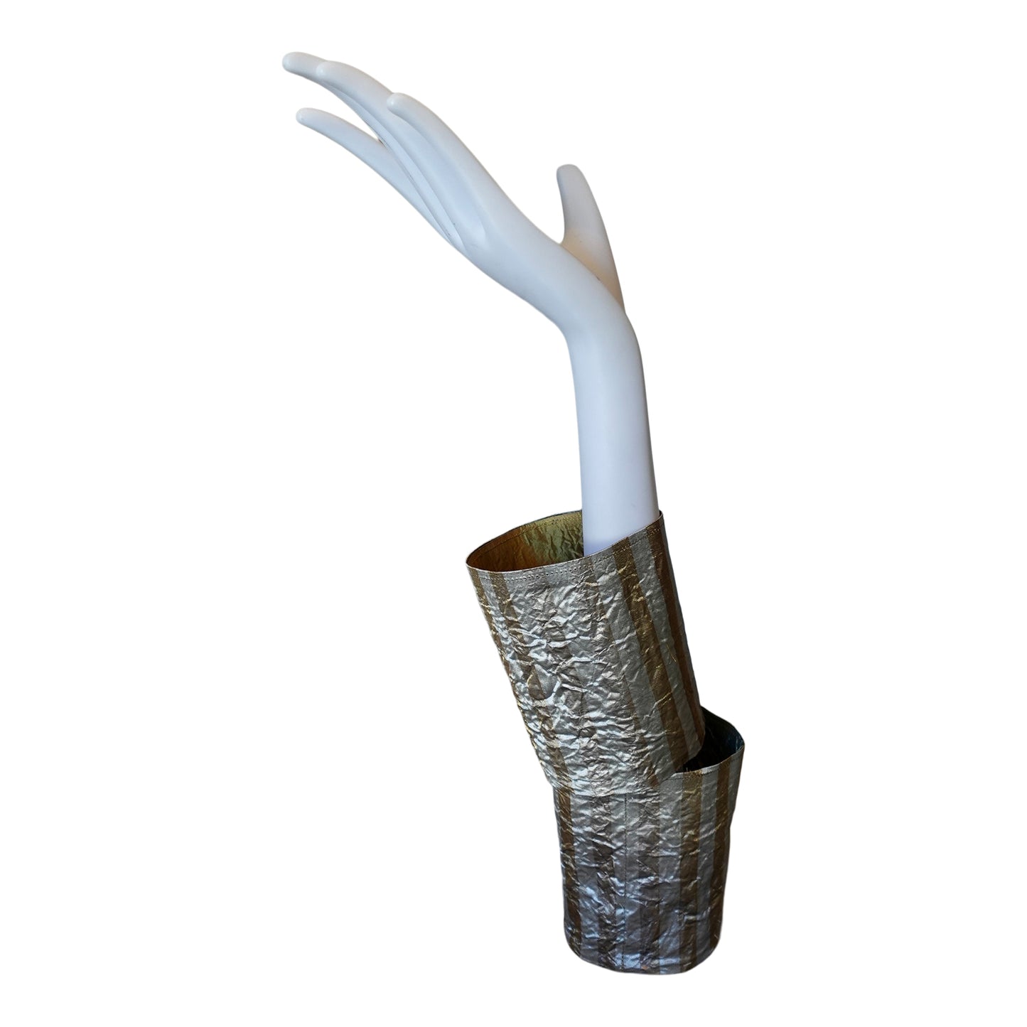 Morphy Metallic Gold & Silver Stripe Wrist Cuff set of 2