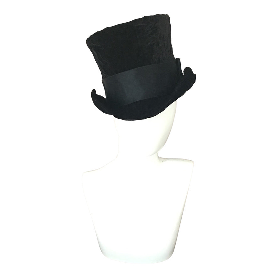 Morphy black velvet top hat - 22.5"