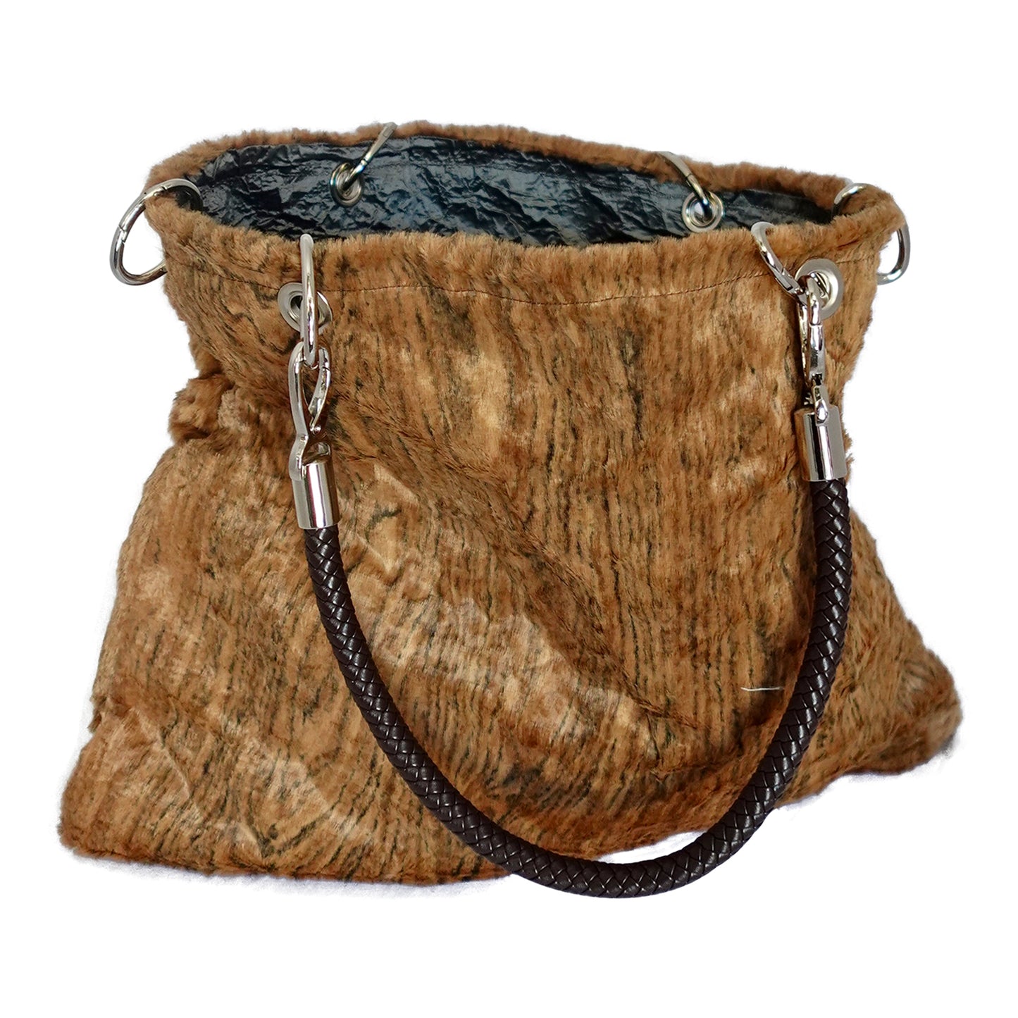 Morphy Trompe L'oeil Wood Grain Bag With Multi Convertible Handles & Silk Lining