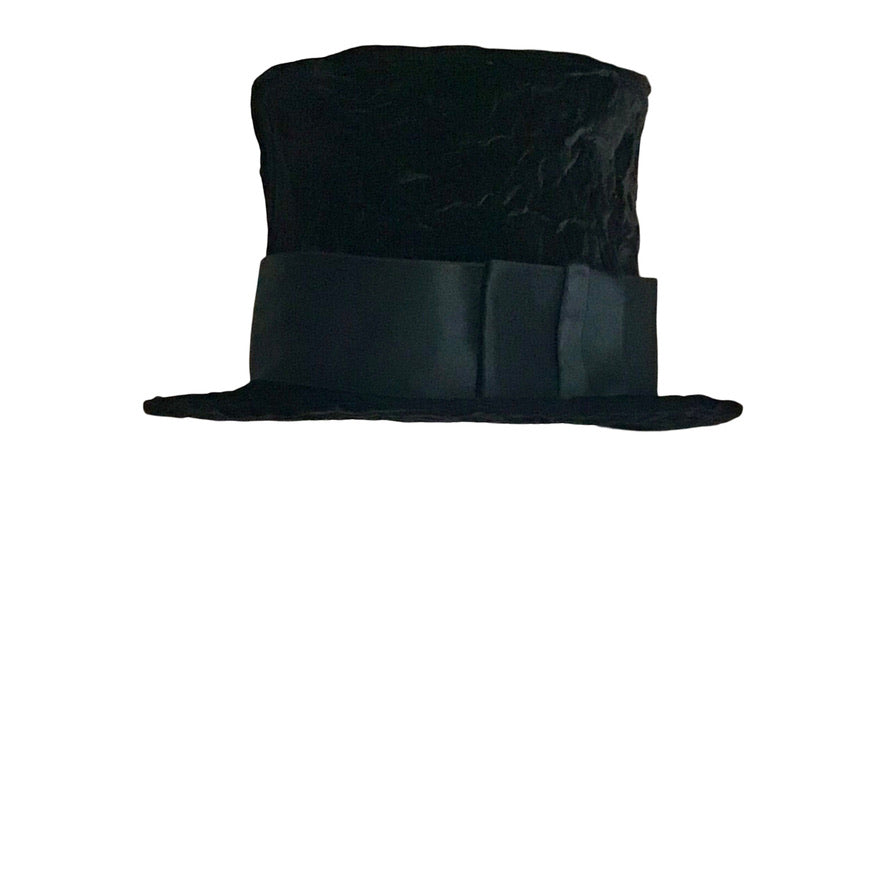 Morphy black velvet top hat - 22.5"