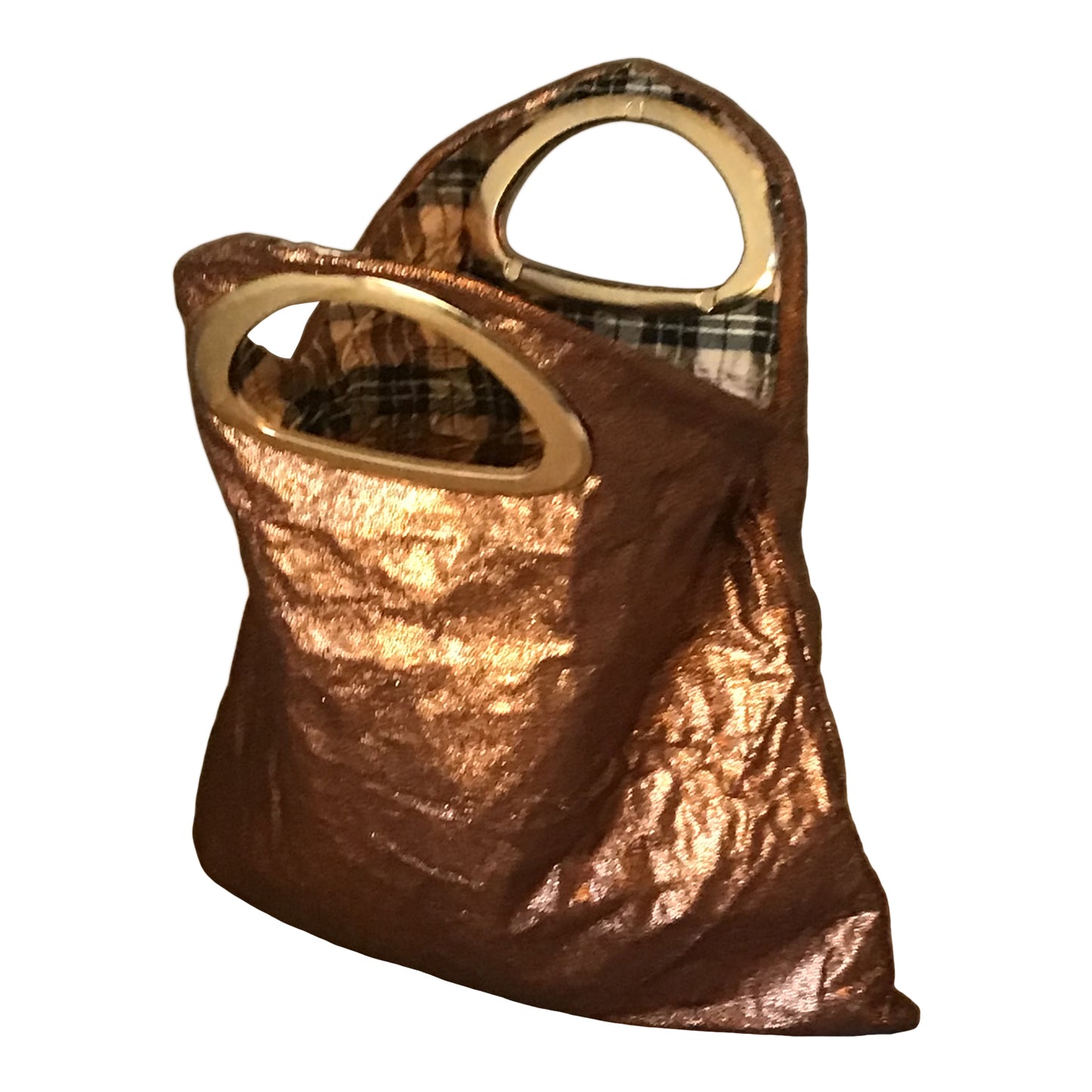 Morphy Metallic Linen & Silk Medium Oval Handle Clutch Bag