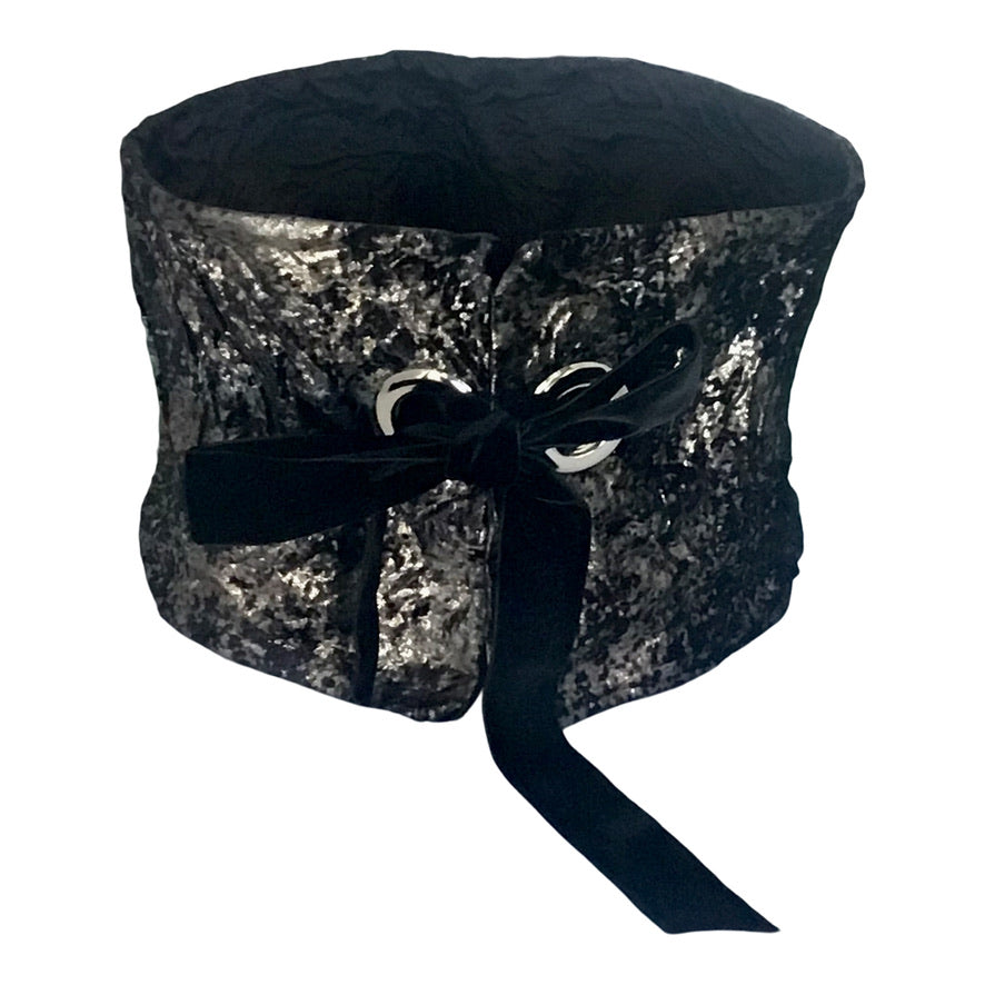 Morphy corset belt in metallic velvet and silk twill