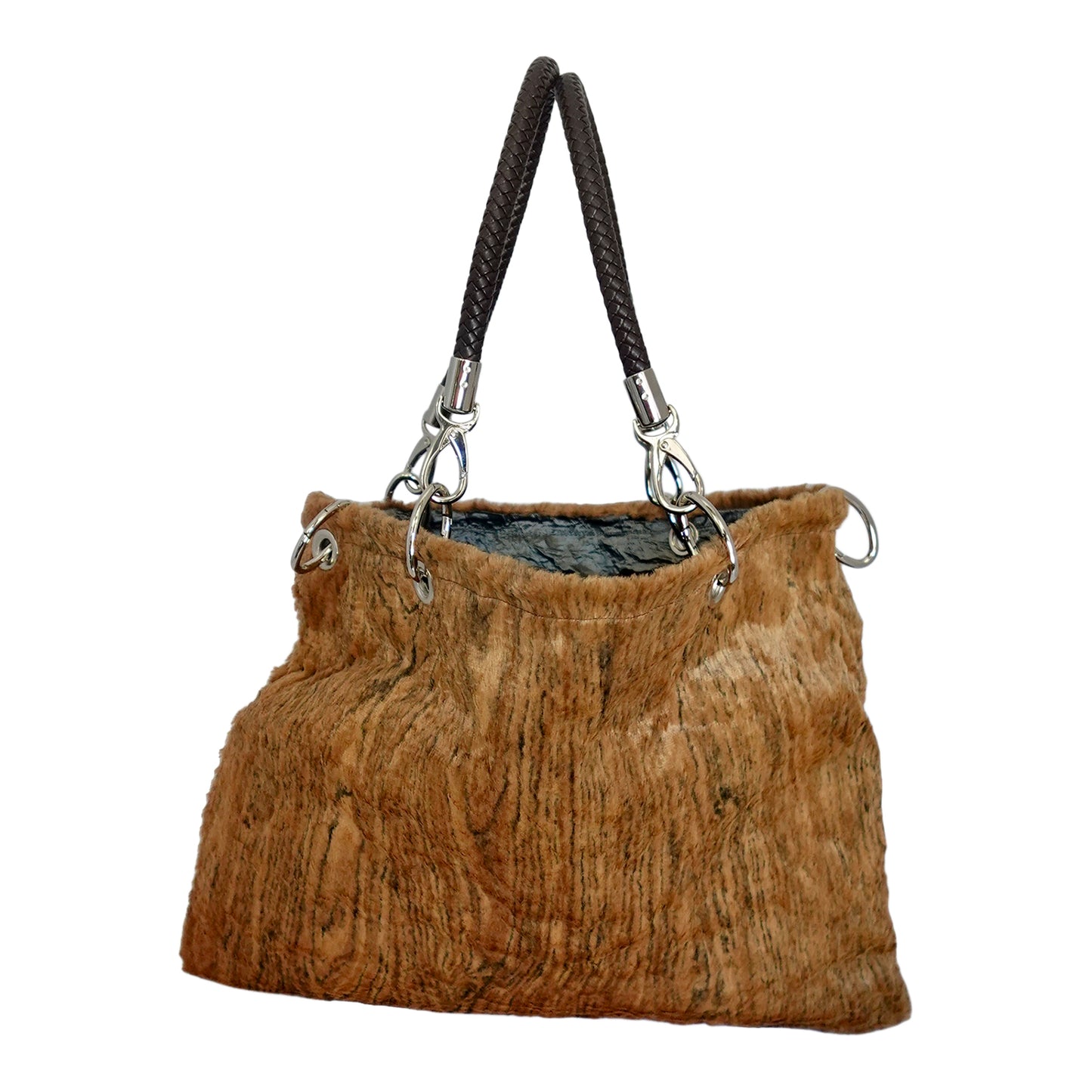 Morphy Trompe L'oeil Wood Grain Bag With Multi Convertible Handles & Silk Lining