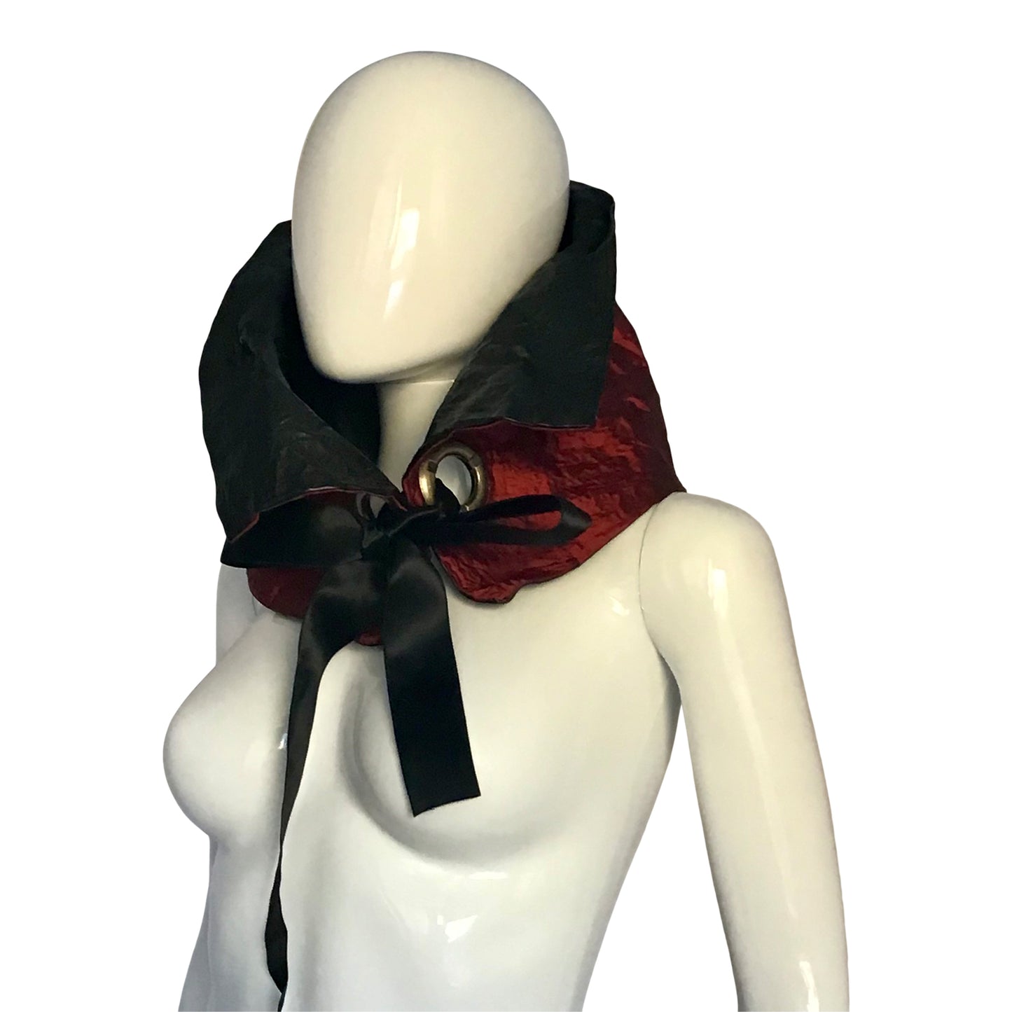 Morphy corset belt in vegan leather and silk shantung