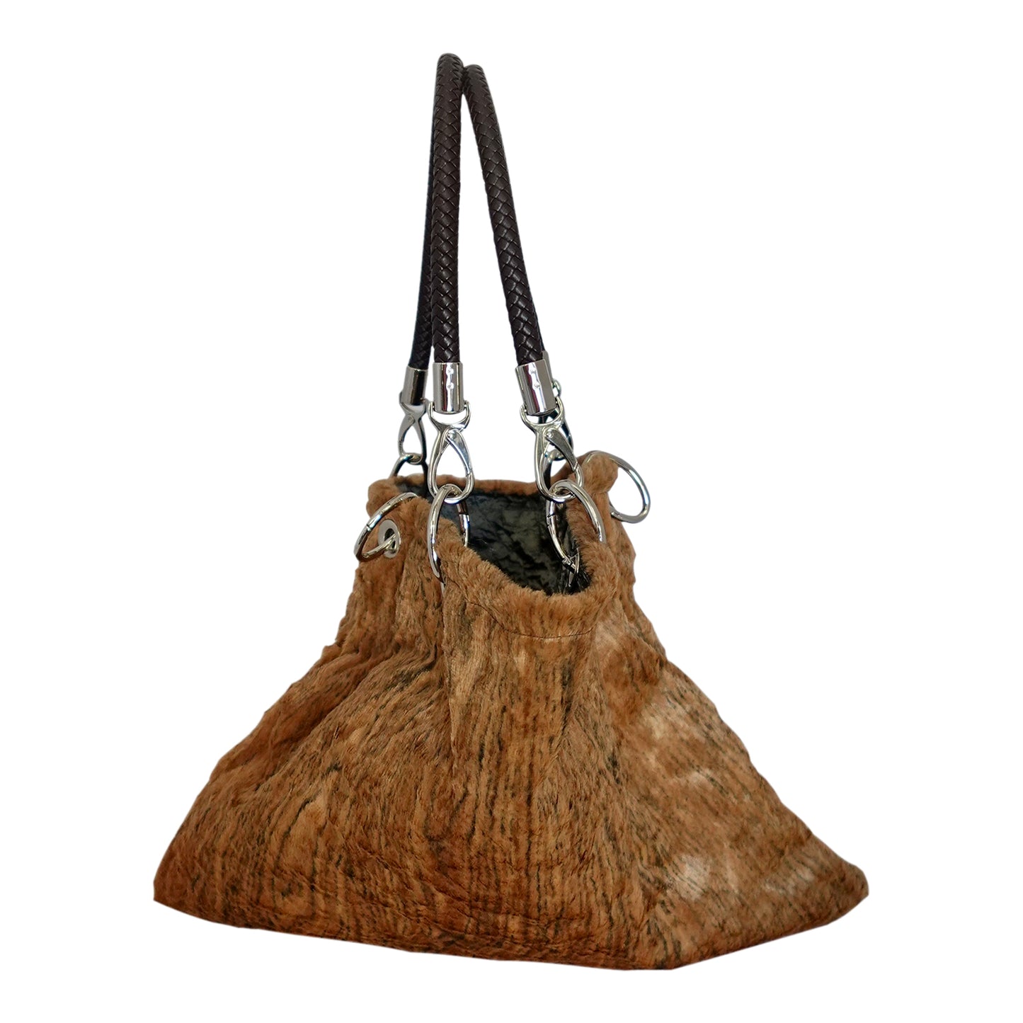 Morphy Trompe L'oeil Wood Grain Bag With Multi Convertible Handles & Silk Lining