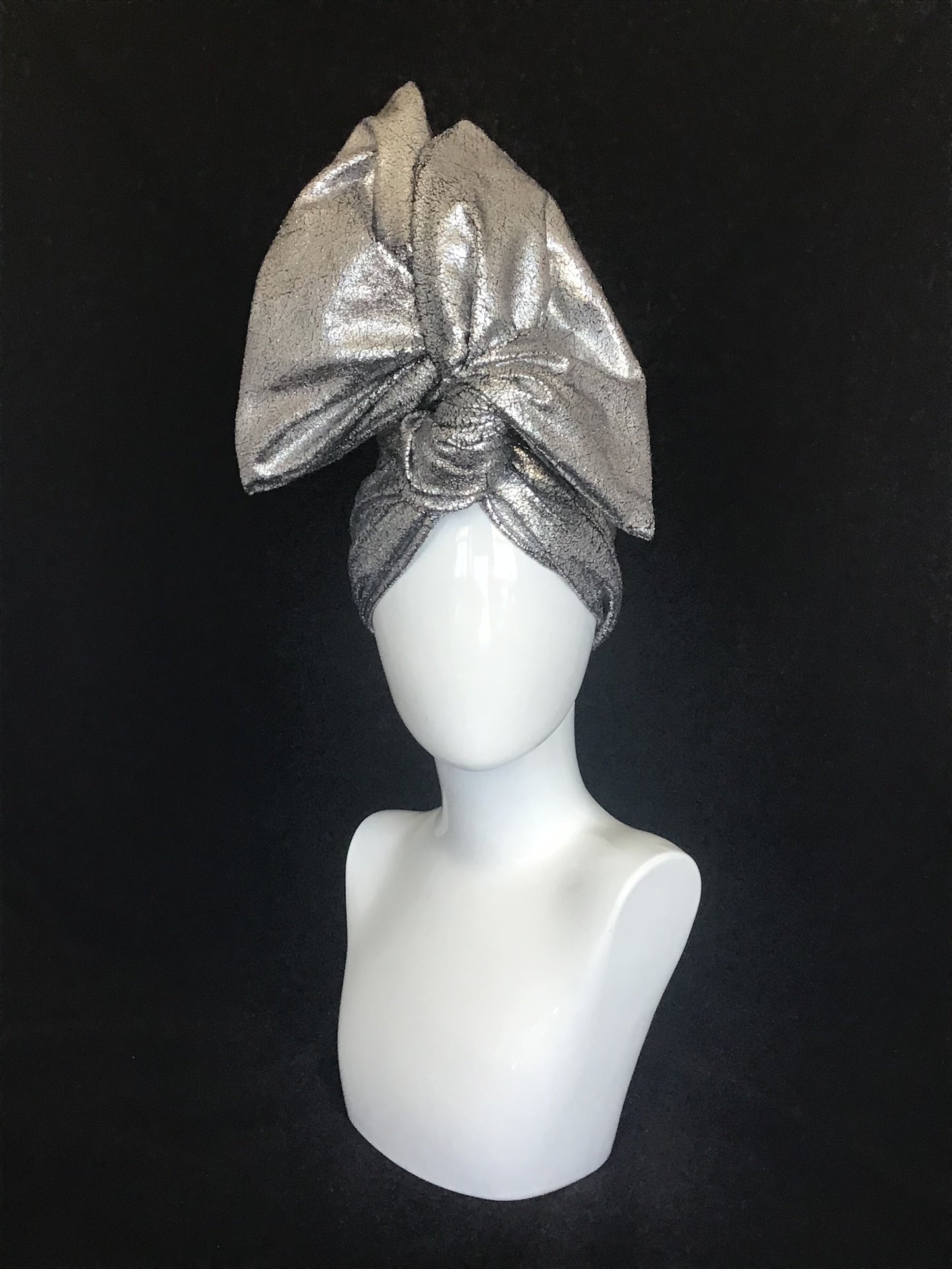 Slightly flawed Flocked Silver Metallic Twisturban®