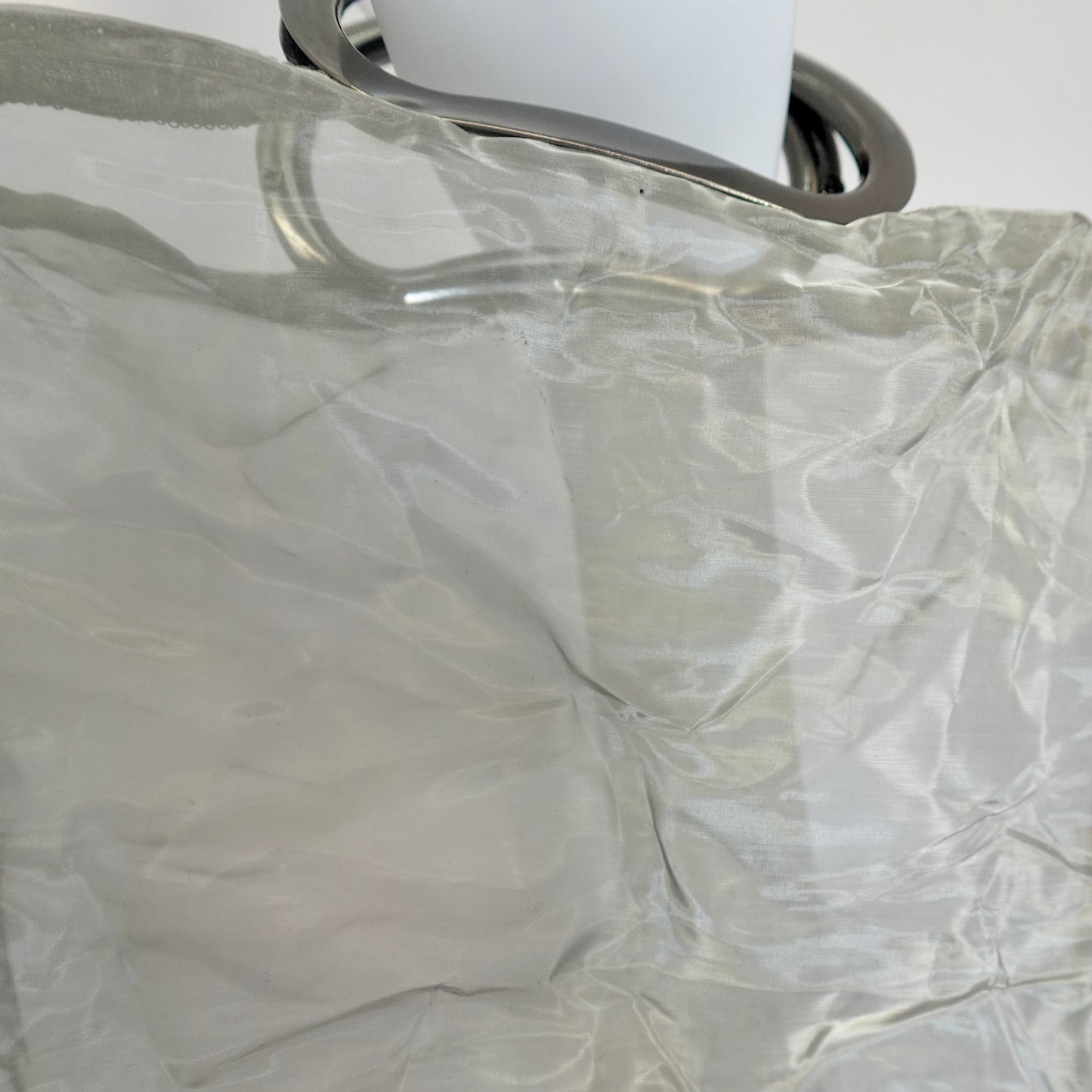 Fine Steel Mesh With Gunmetal Handles Clutch Bag