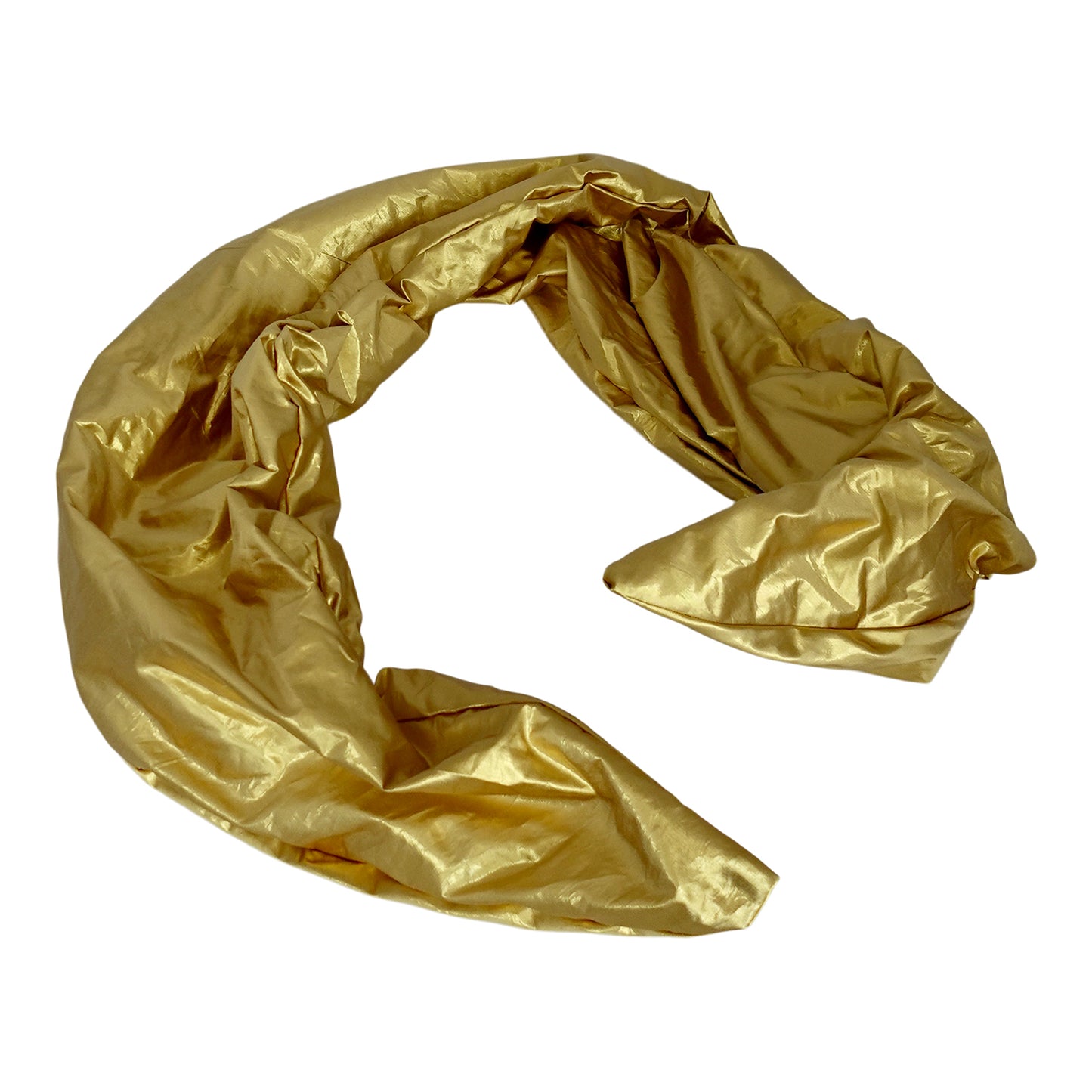 XL Metallic Gold silk shantung crescent Twisturban®