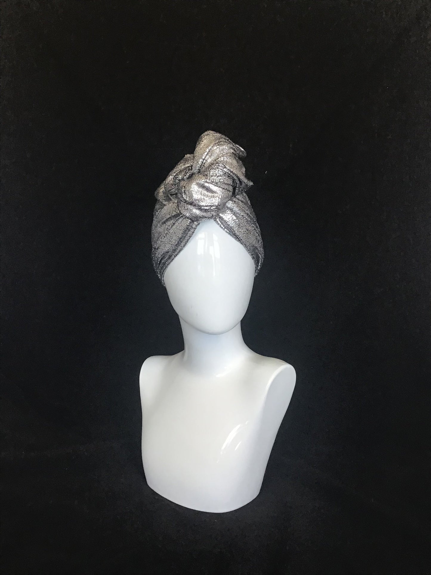 Slightly flawed Flocked Silver Metallic Twisturban®
