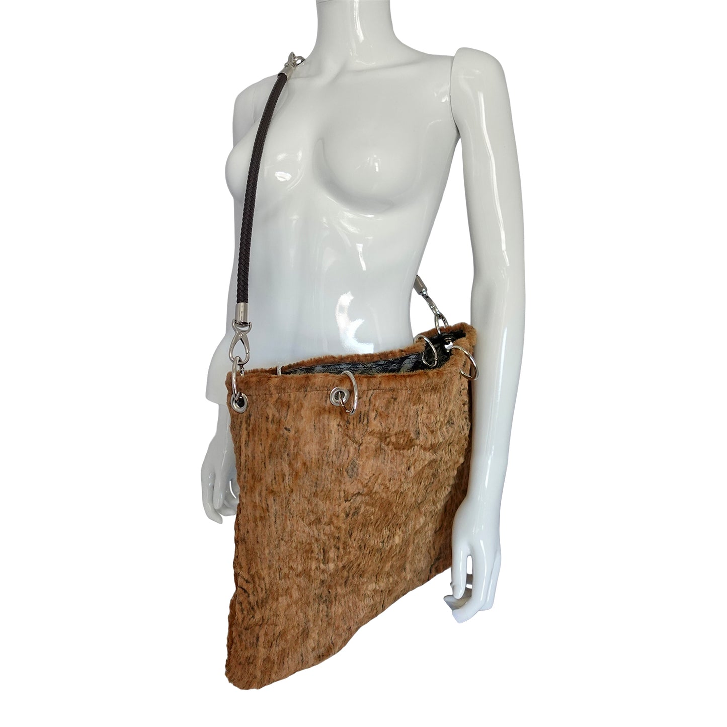 Morphy Trompe L'oeil Wood Grain Bag With Multi Convertible Handles & Silk Lining