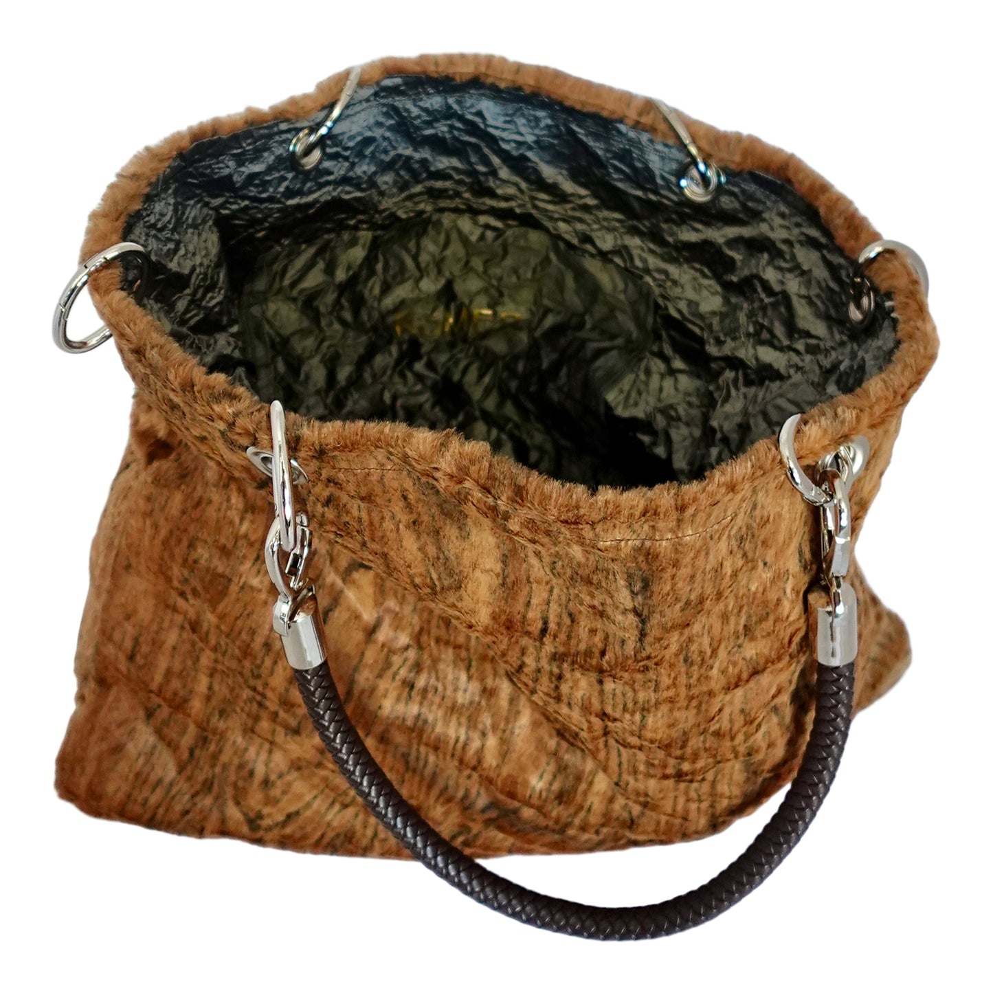 Morphy Trompe L'oeil Wood Grain Bag With Multi Convertible Handles & Silk Lining