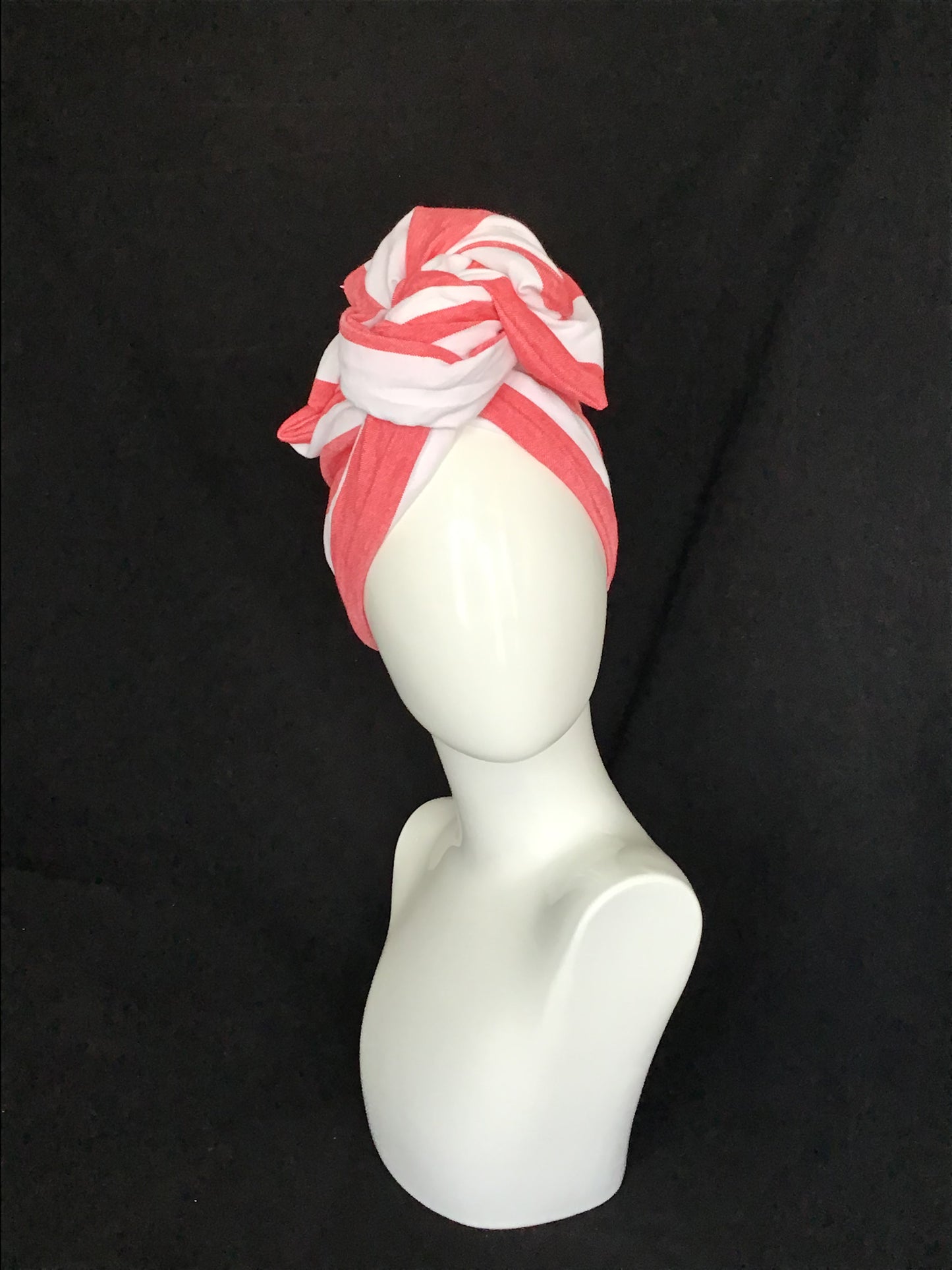 Caftan cotton cabana stripe in red & white