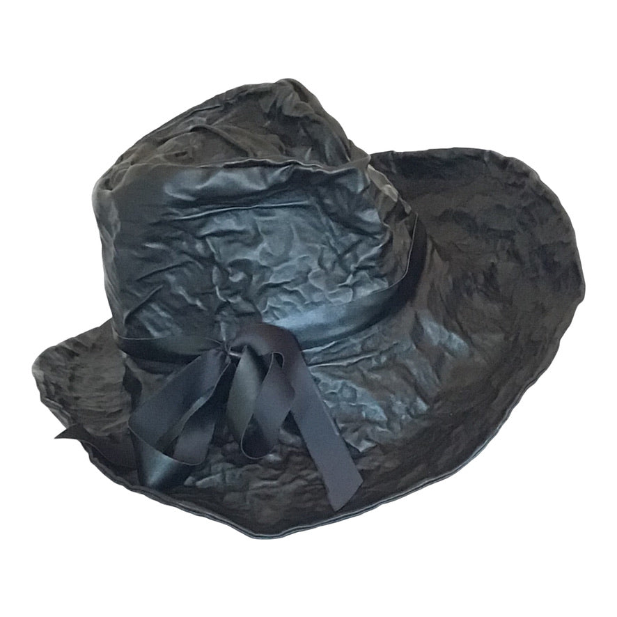 Morphy Vegan Leather wide brim fedora black