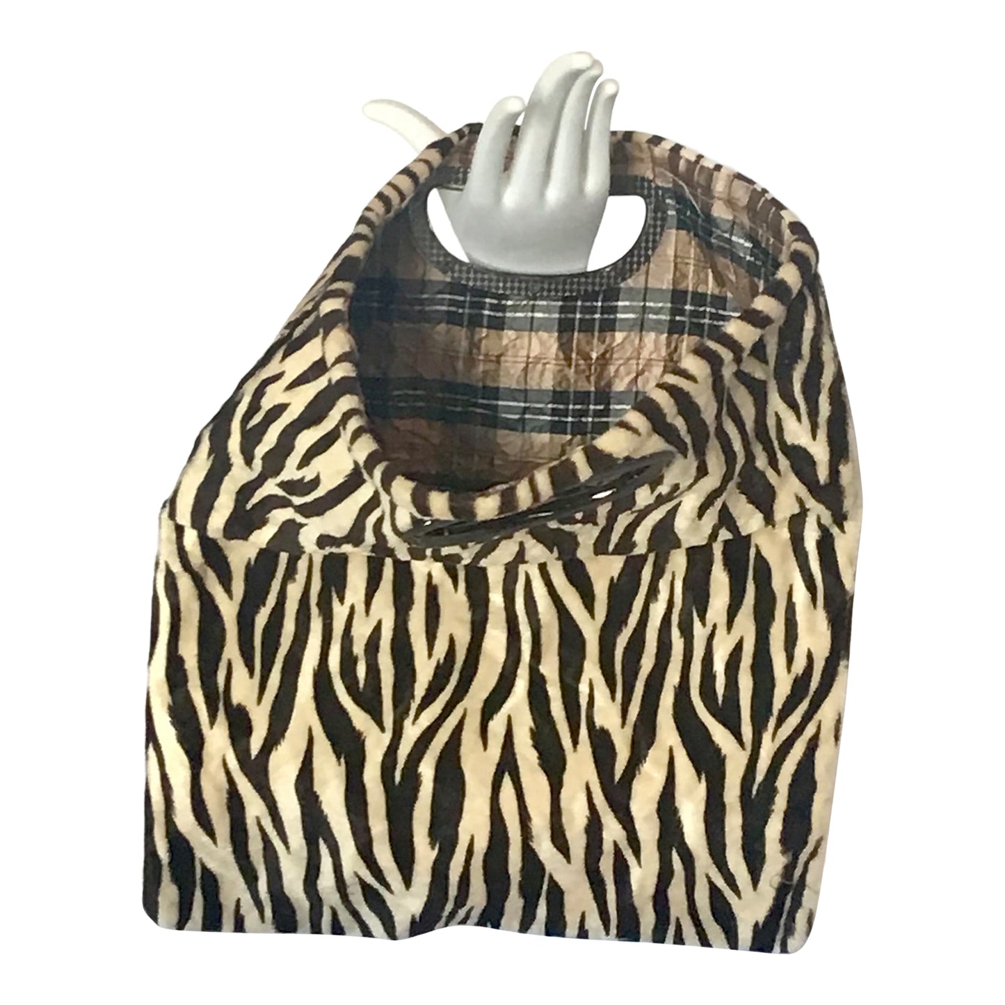 Morphy Zebra print Velvet & Tie Silk Handle Bag