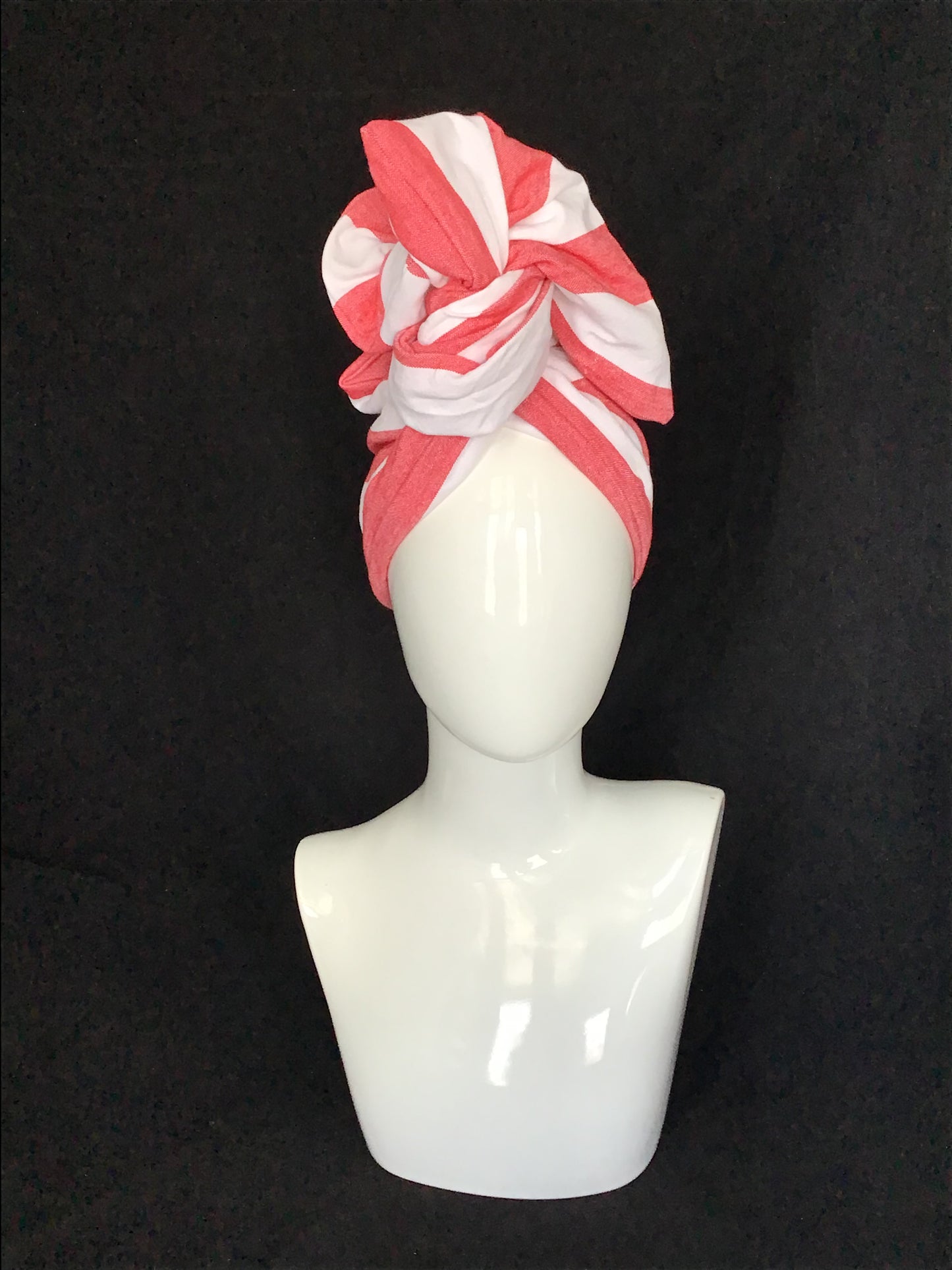 Caftan cotton cabana stripe in red & white
