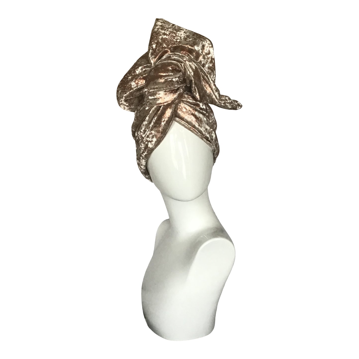 Velvet Twisturban in silver grey with gold "mica" pattern