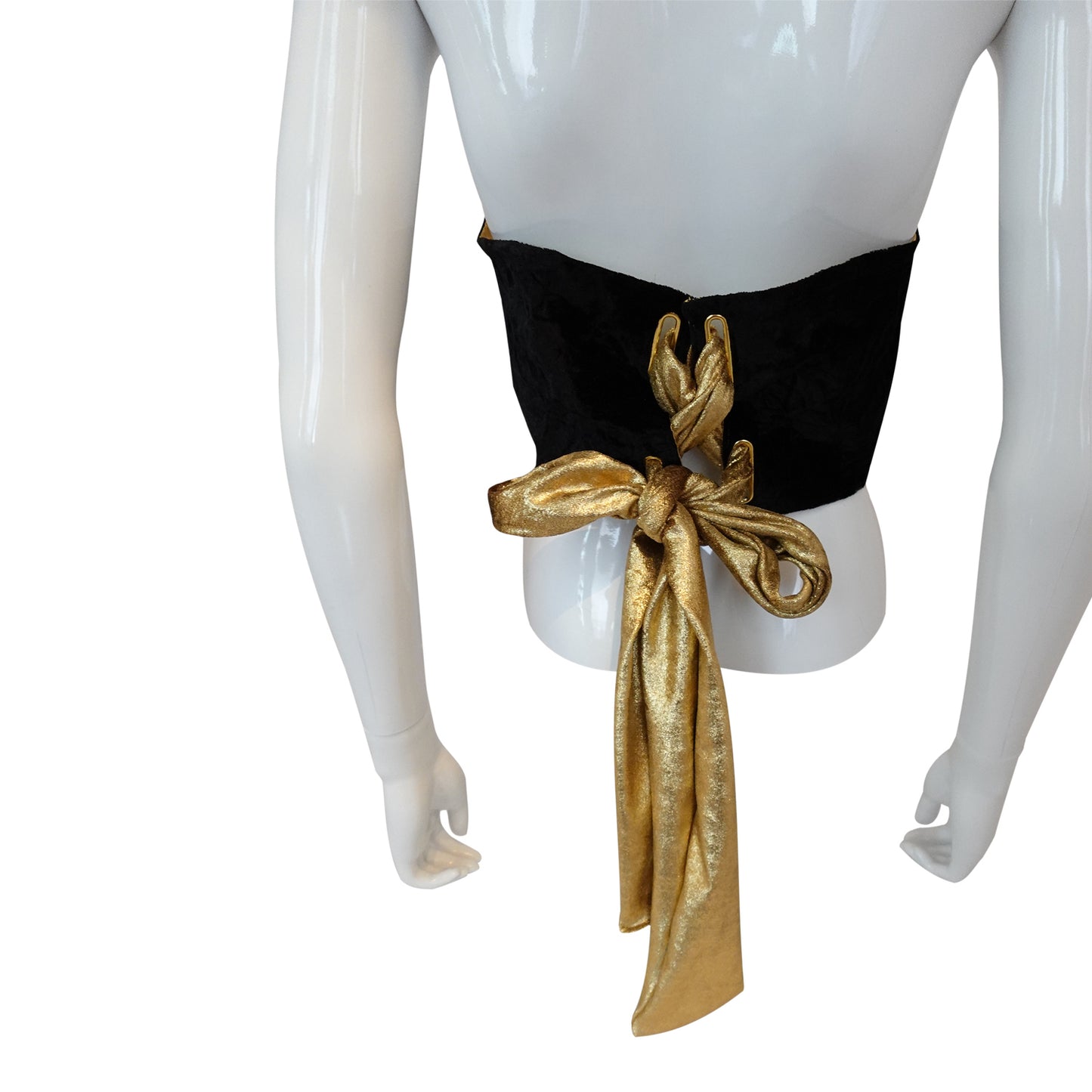 Morphy Bustier vest in Velvet and metallic silk shantung