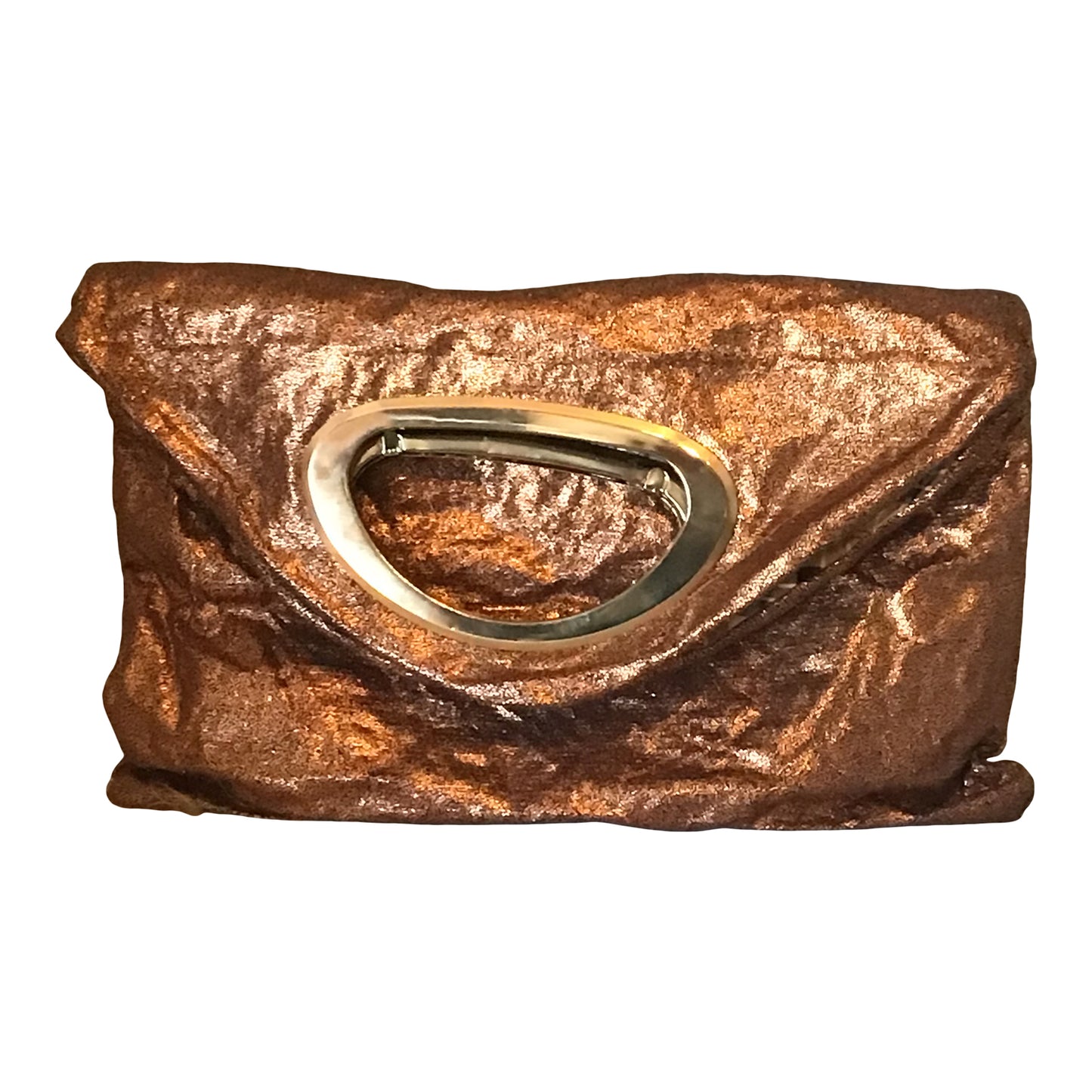 Morphy Metallic Linen & Silk Medium Oval Handle Clutch Bag