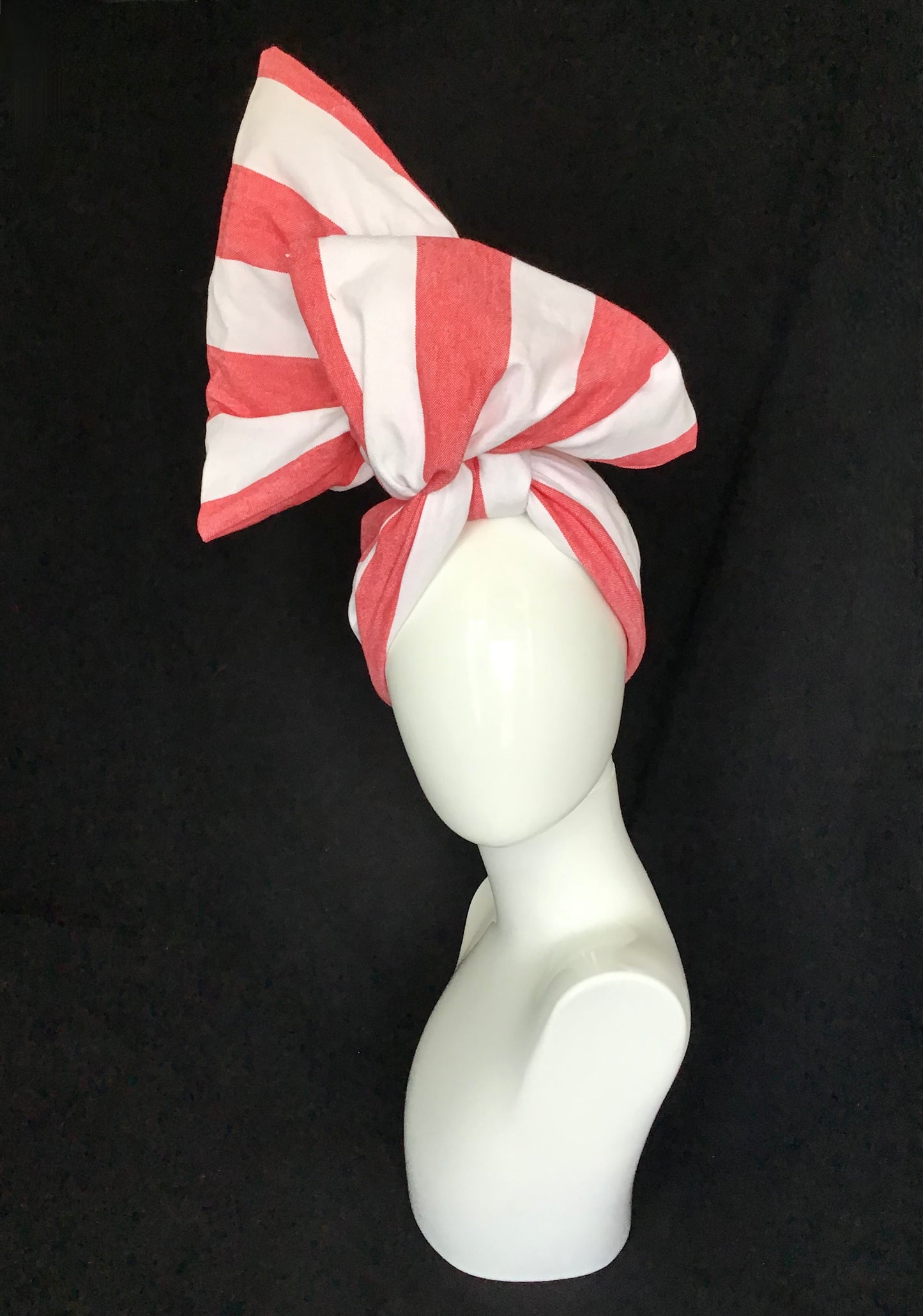 Caftan cotton cabana stripe in red & white