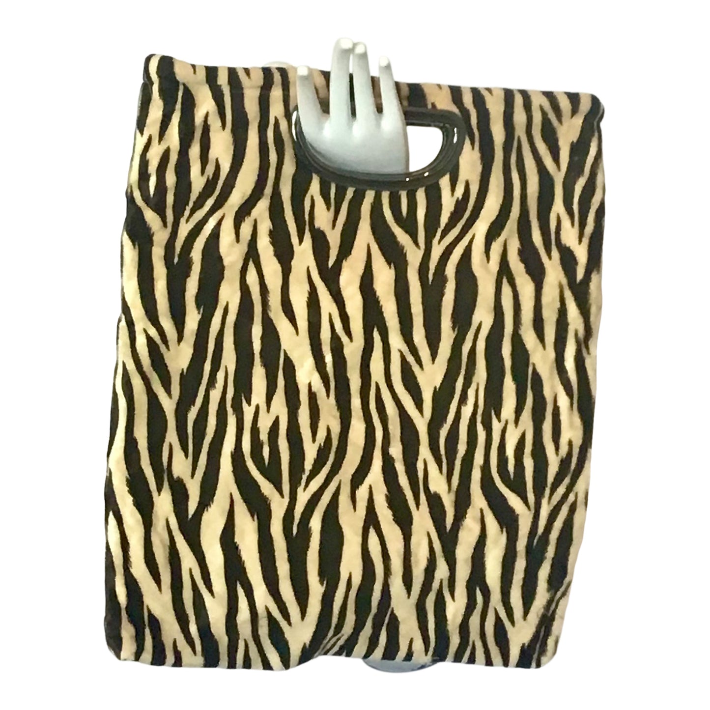 Morphy Zebra print Velvet & Tie Silk Handle Bag