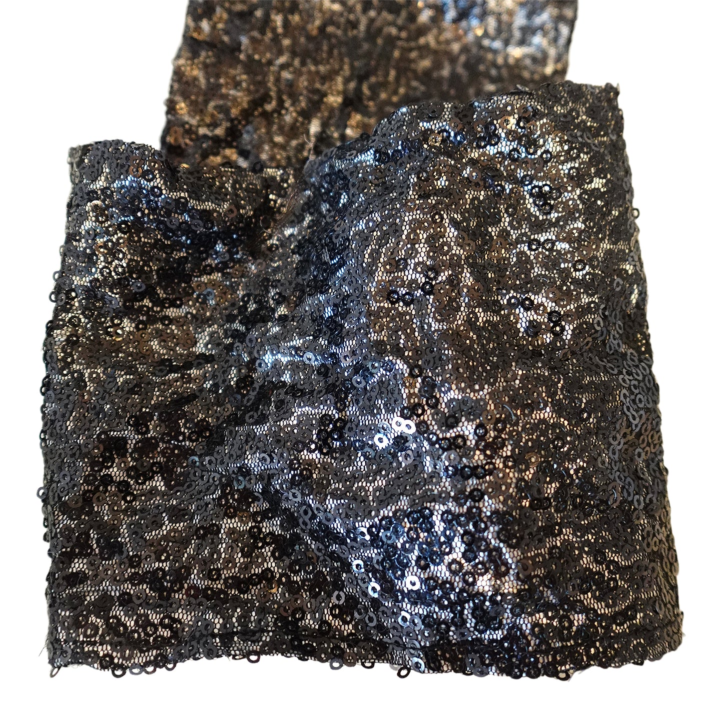 Morphy Metallic Black Sequin & Silk Wrist Cuff set of 2