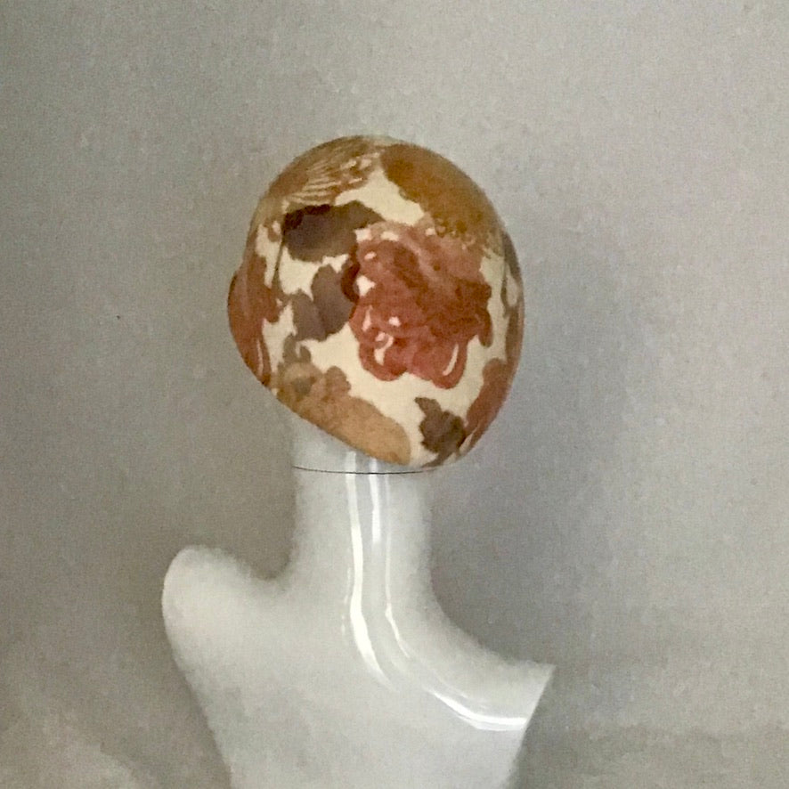 Fur felt floral print beret