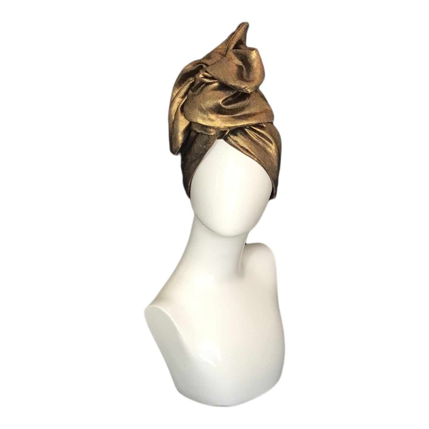 Linen Twisturban® in gold metallic- slightly irregular