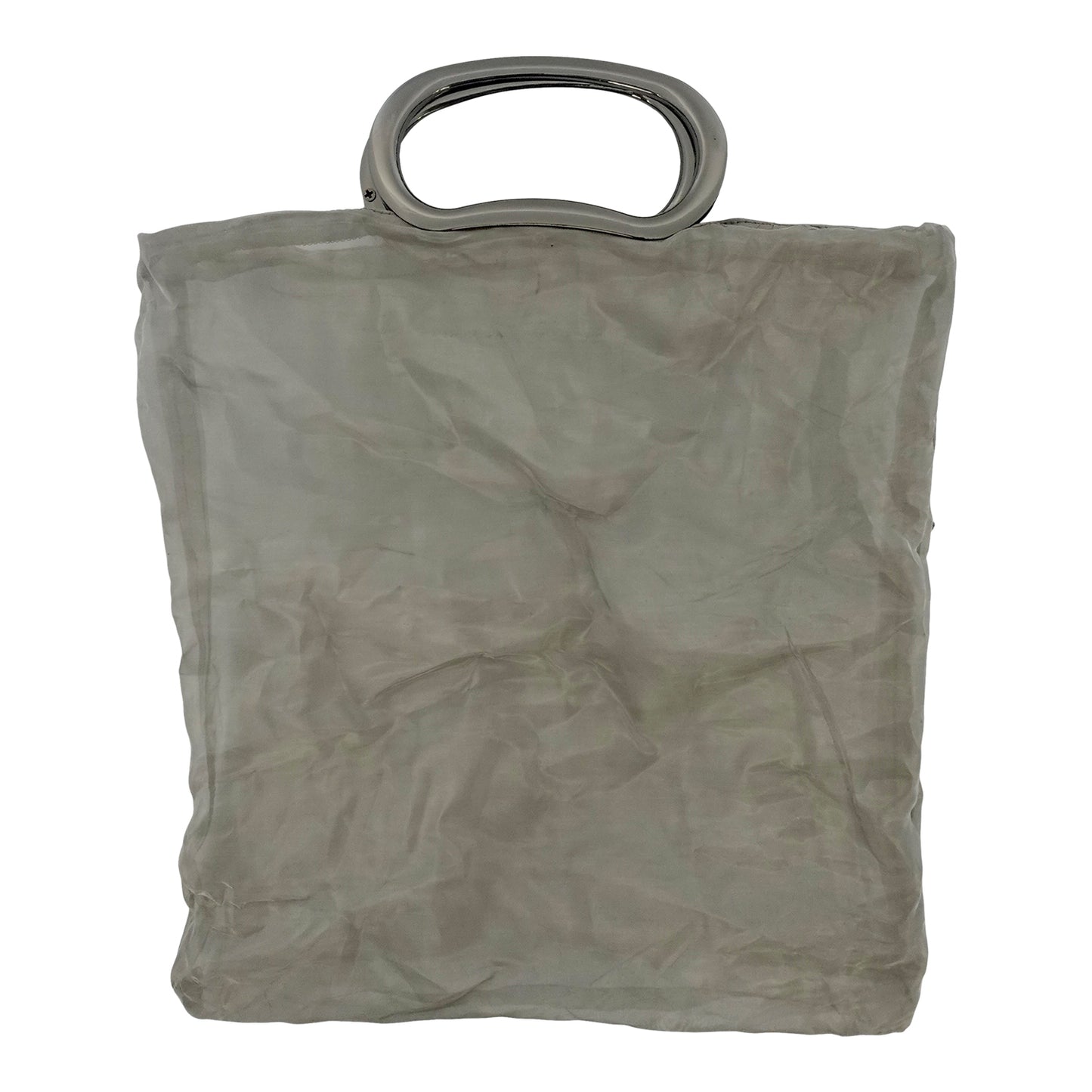 Fine Steel Mesh With Gunmetal Handles Clutch Bag