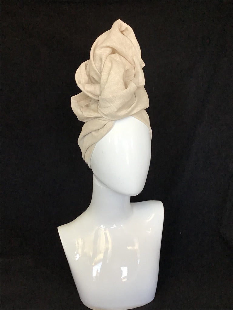 Linen Twisturban® Turban in Oatmeal